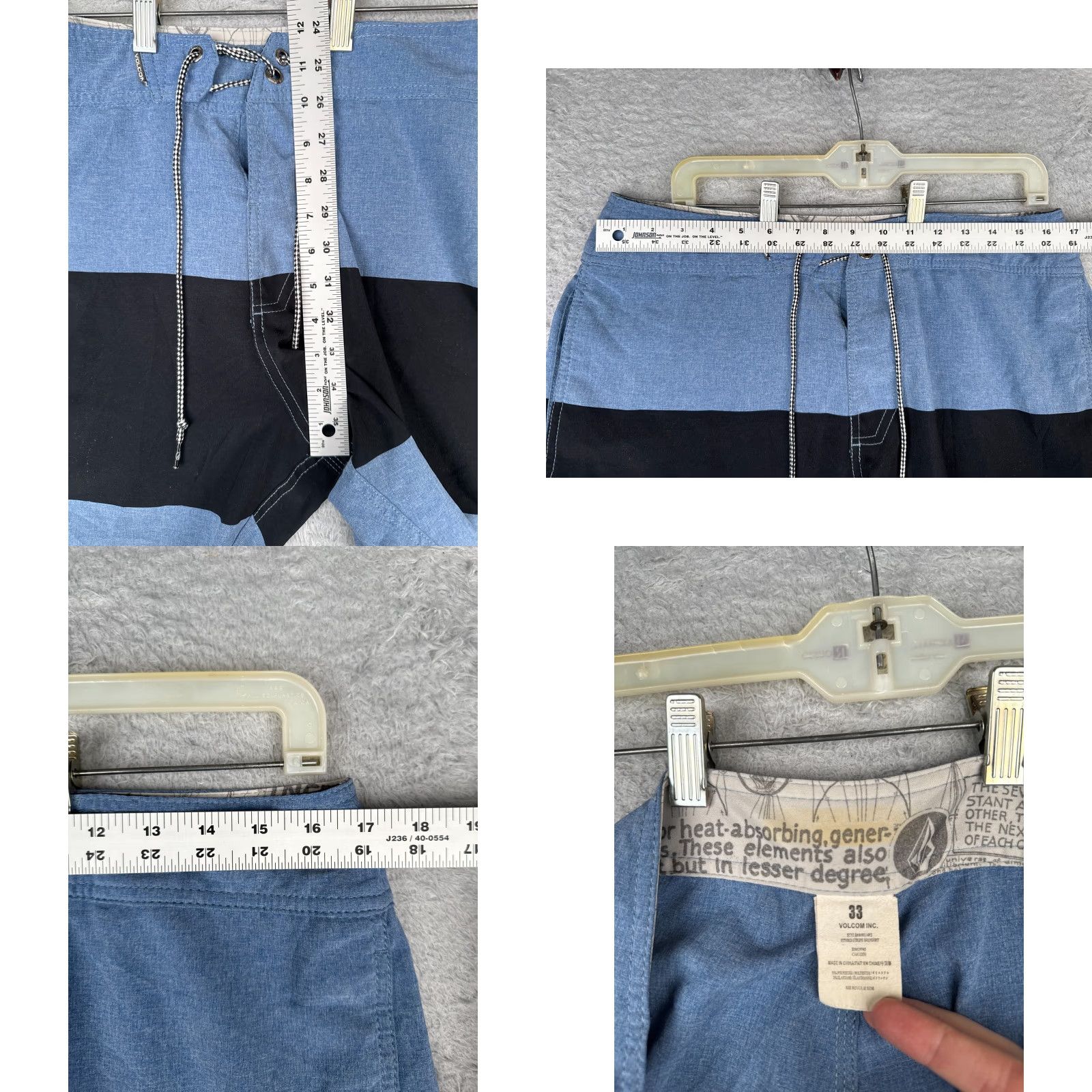 Volcom Volcom Swim Trunks Mens 33 Blue Black Stripe Board Shorts Beach Surf 33x10 Mens Men’s Beach Volcom Board Shorts 33 Blue Stripe Size US 33 - 8 Thumbnail