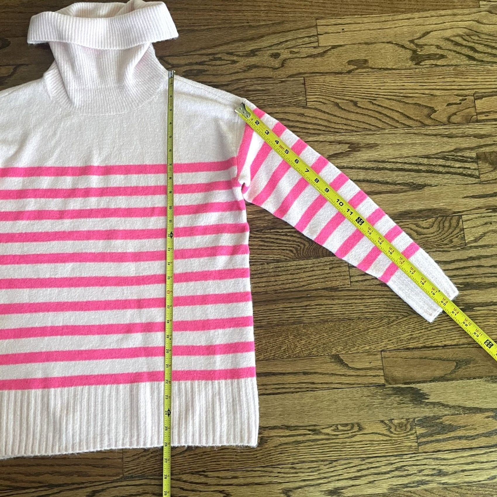 Loft Loft Women Small Cowl Neck Sweater Knit Ribbed Trim Striped Pink NWT Pullover Long Sleeve Regular Fit Size S / US 4 / IT 40 - 6 Thumbnail