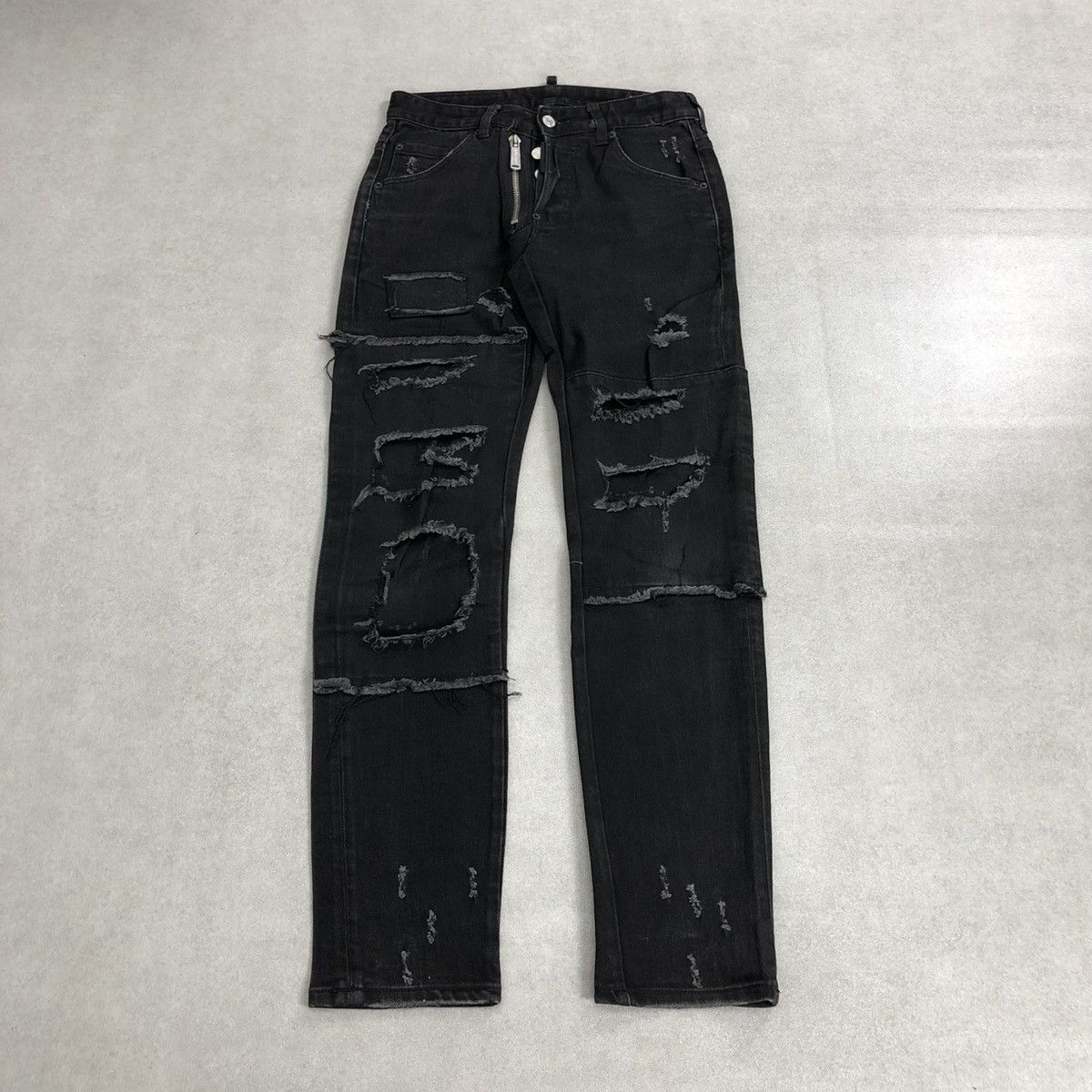 Dsquared2 × If Six Was Nine 🇮🇹Dsquared2 Distressed Button Fly Crazy Black Wash Jeans Y2K Size US 32 / EU 48 - 1 Thumbnail