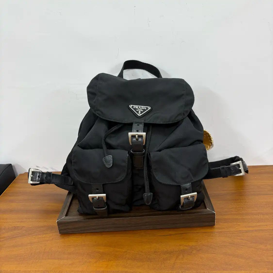 Prada PRADA black nylon logo backpack silver hardware Size ONE SIZE - 1 Thumbnail