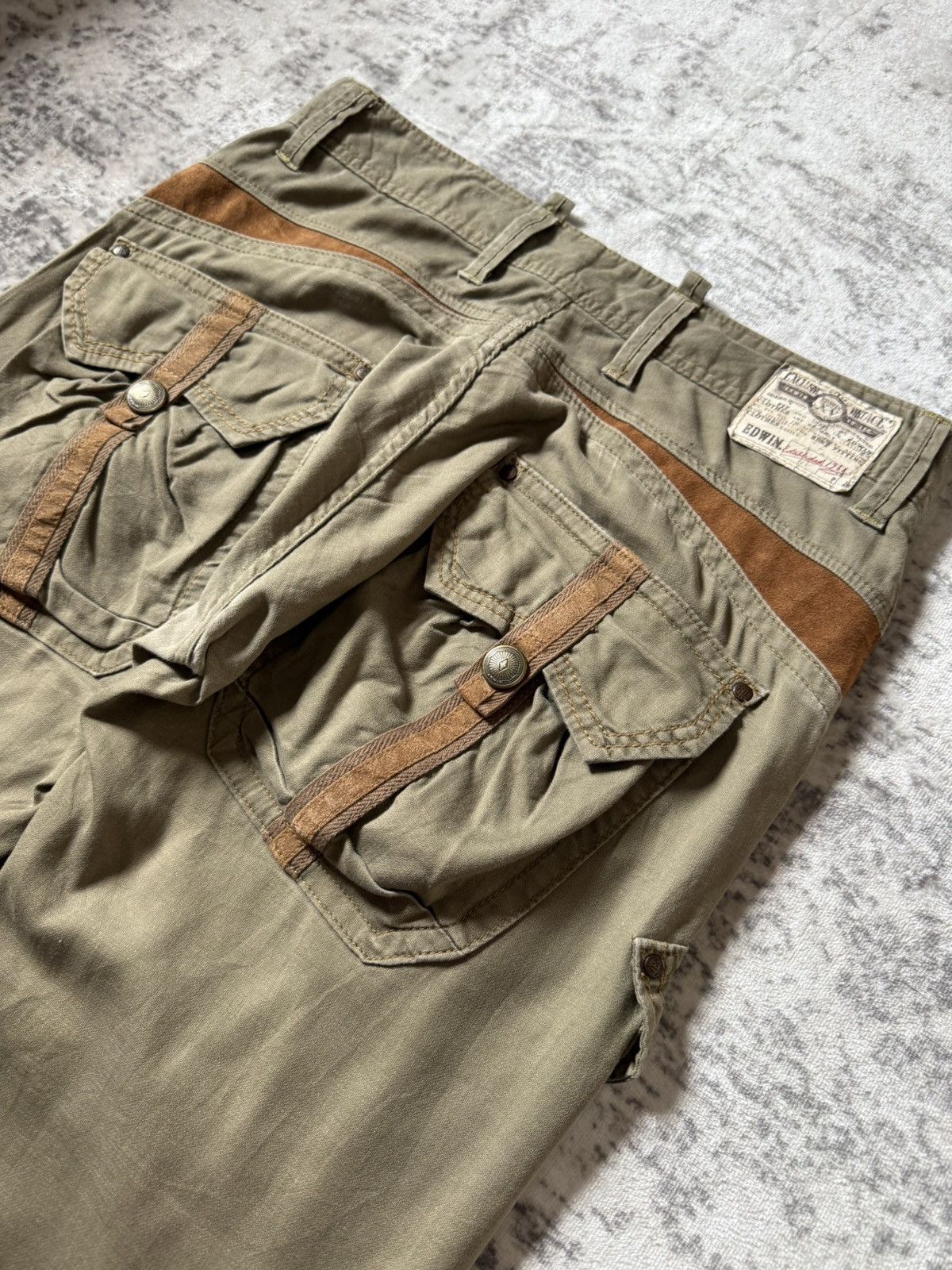 Edwin Edwin XV Bush Pocket Spiral Leg Linen Cargo Pants Size US 32 / EU 48 - 12 Thumbnail