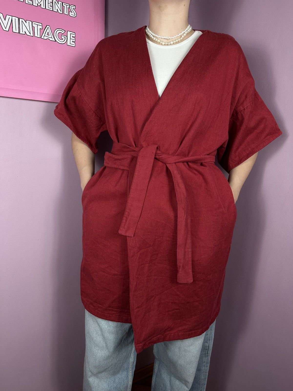 Other Moeon Studio Organic Cotton Classic Kimono Jacket Red Size S / US 4 / IT 40 - 4 Thumbnail
