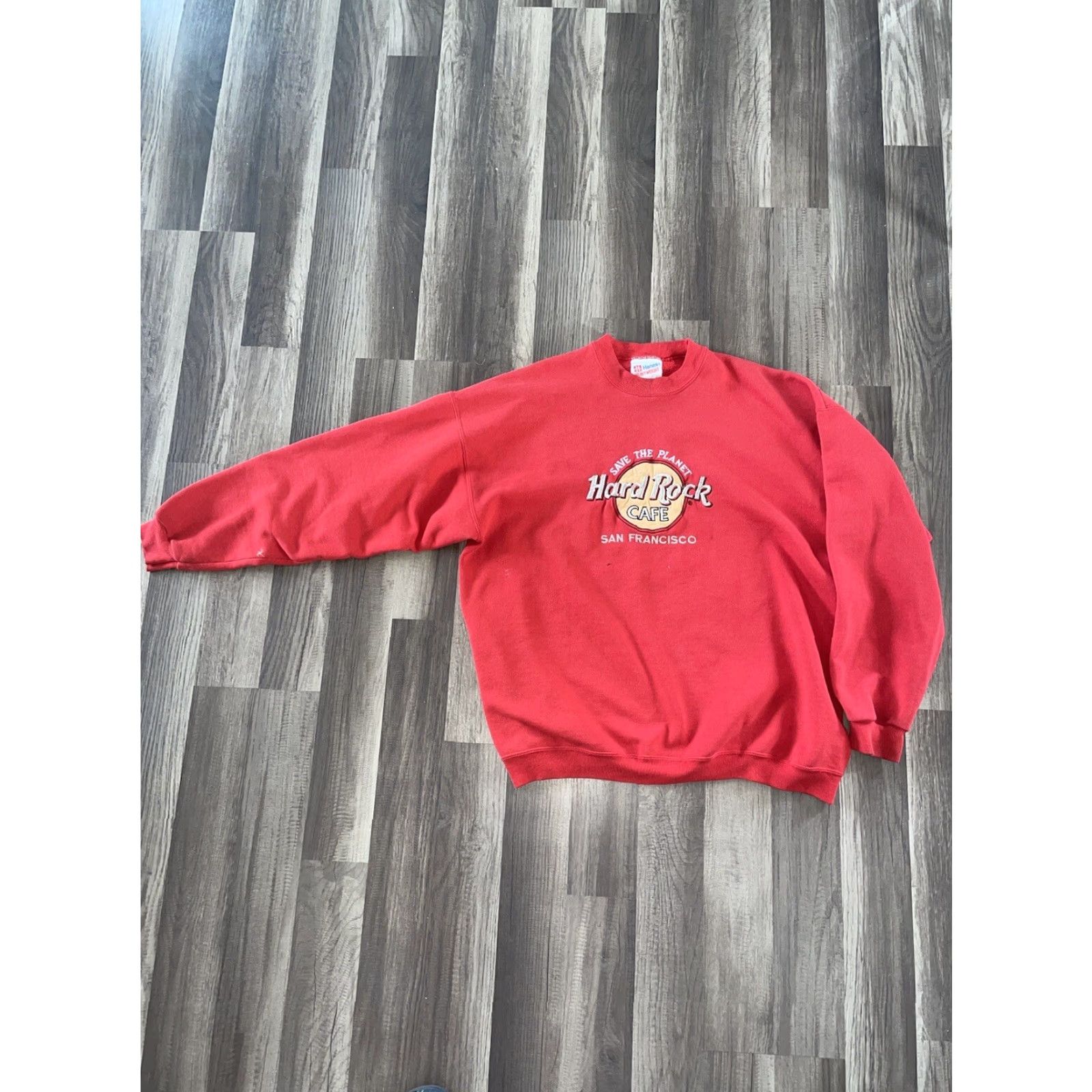 Hard Rock Cafe VINTAGE Hard Rock Cafe San Francisco Crewneck XL Sweatshirt Mens Red USA Pullover - (Note: ensure no extra characters) Size US XL / EU 56 / 4 - 2 Thumbnail