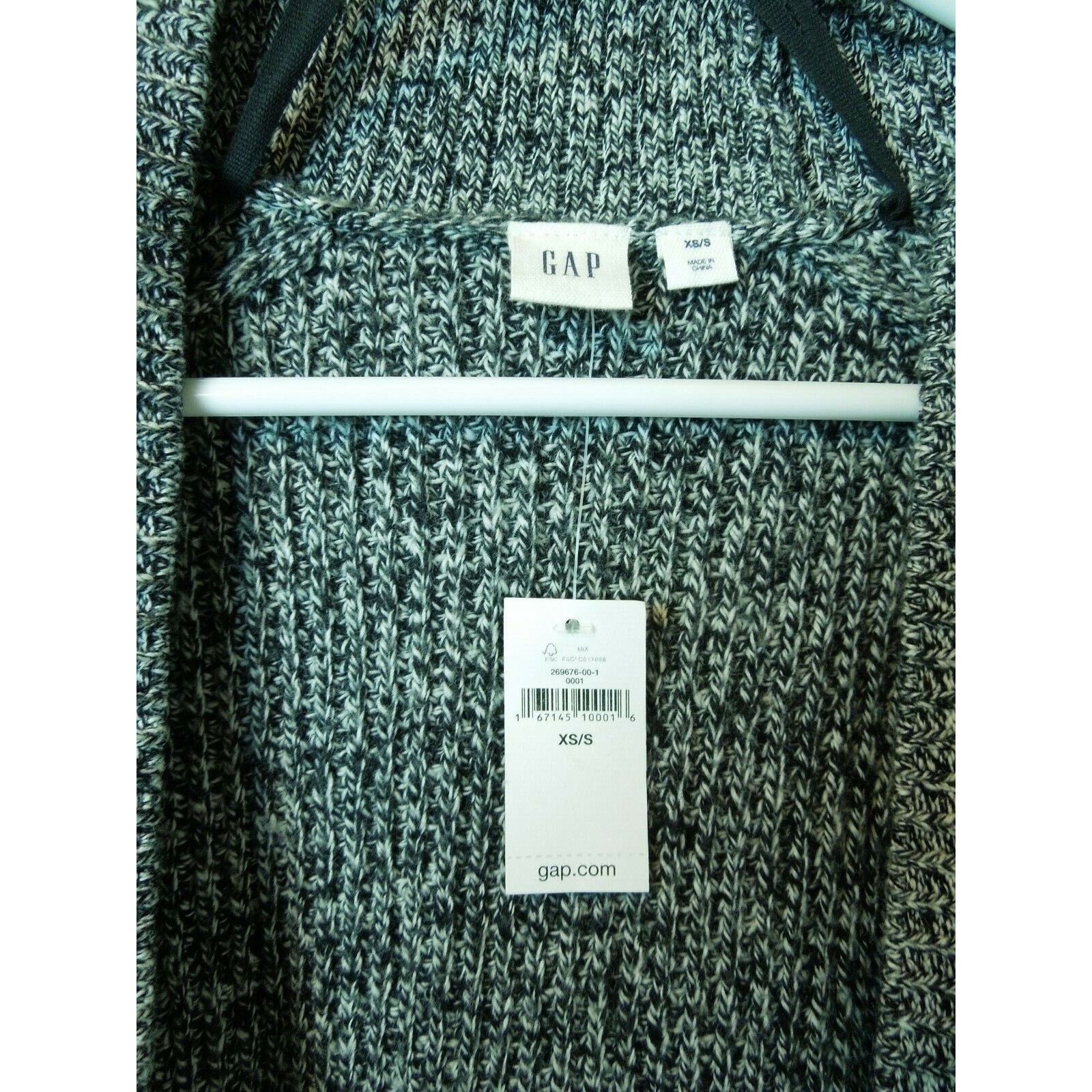 Gap Women's Gap Black White Long Thick Knitted Cardigan w/ Gold Size XS / US 0-2 / IT 36-38 - 2 Thumbnail