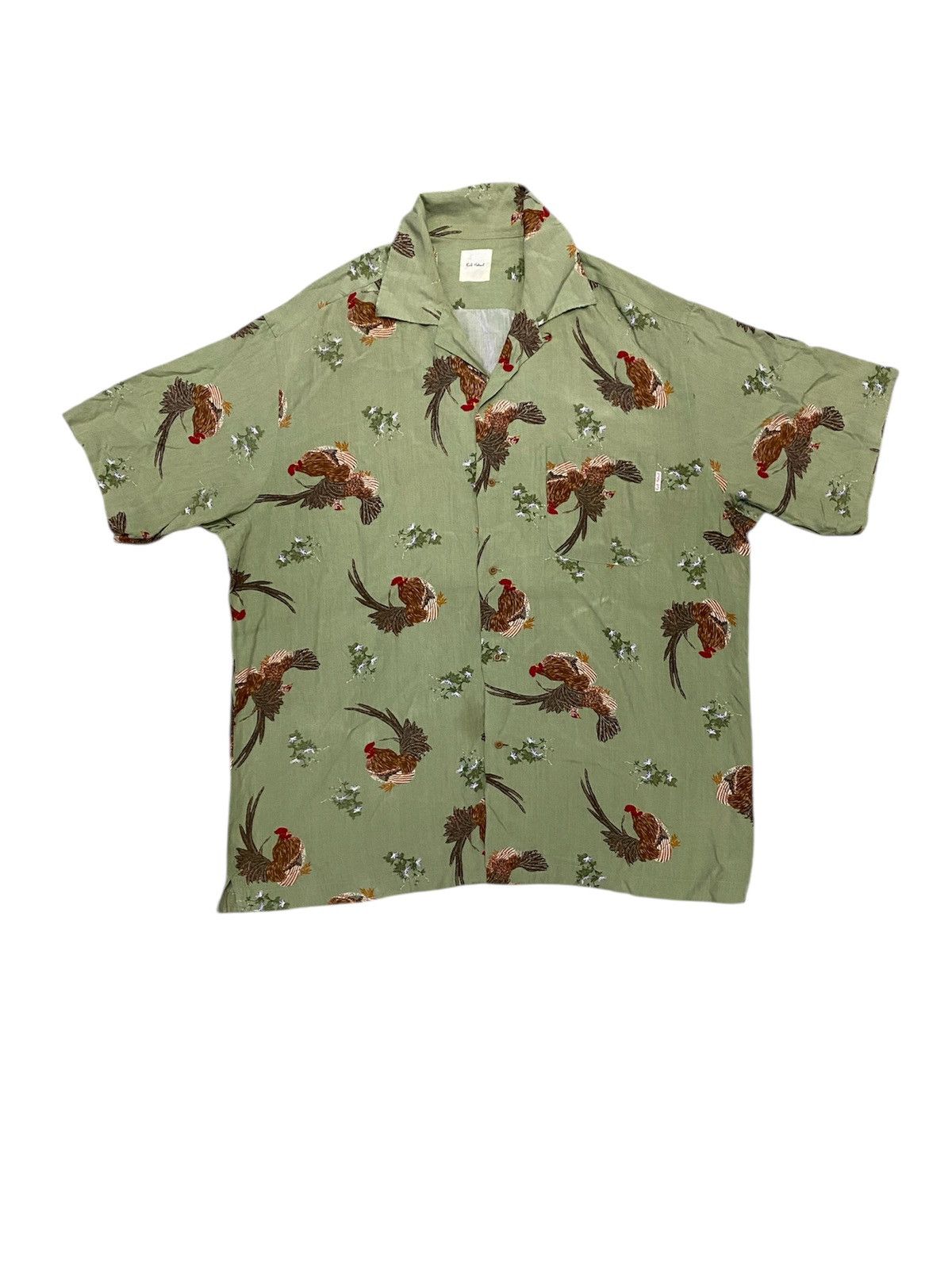 Yoshiyuki Konishi 1990s 🔥SAMPLE Karl Helmut Rooster Rayon button up Size XL / US 12-14 / IT 48-50 - 1 Thumbnail
