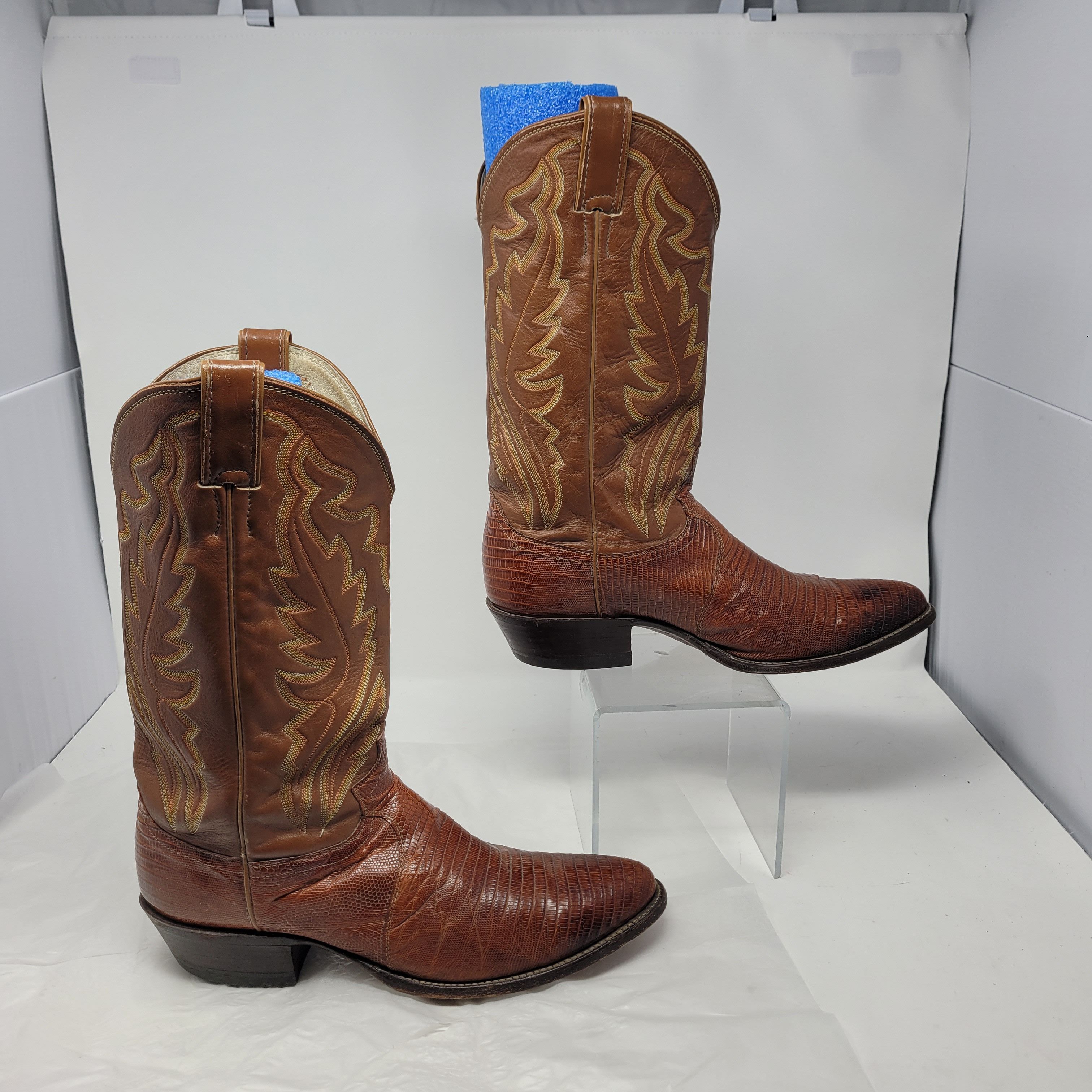Justin Justin Exotic Western Boot Sz 10.5D Brown 8303 Lizard Size US 10.5 / EU 43-44 - 12 Thumbnail