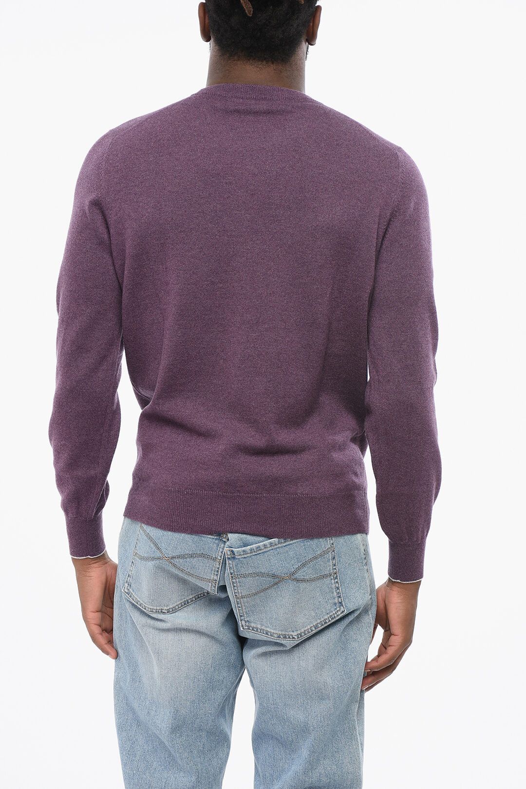 Brunello Cucinelli og1mm0725 Crewneck Pure Cashmere Sweater in Purple Size US S / EU 44-46 / 1 - 2 Thumbnail