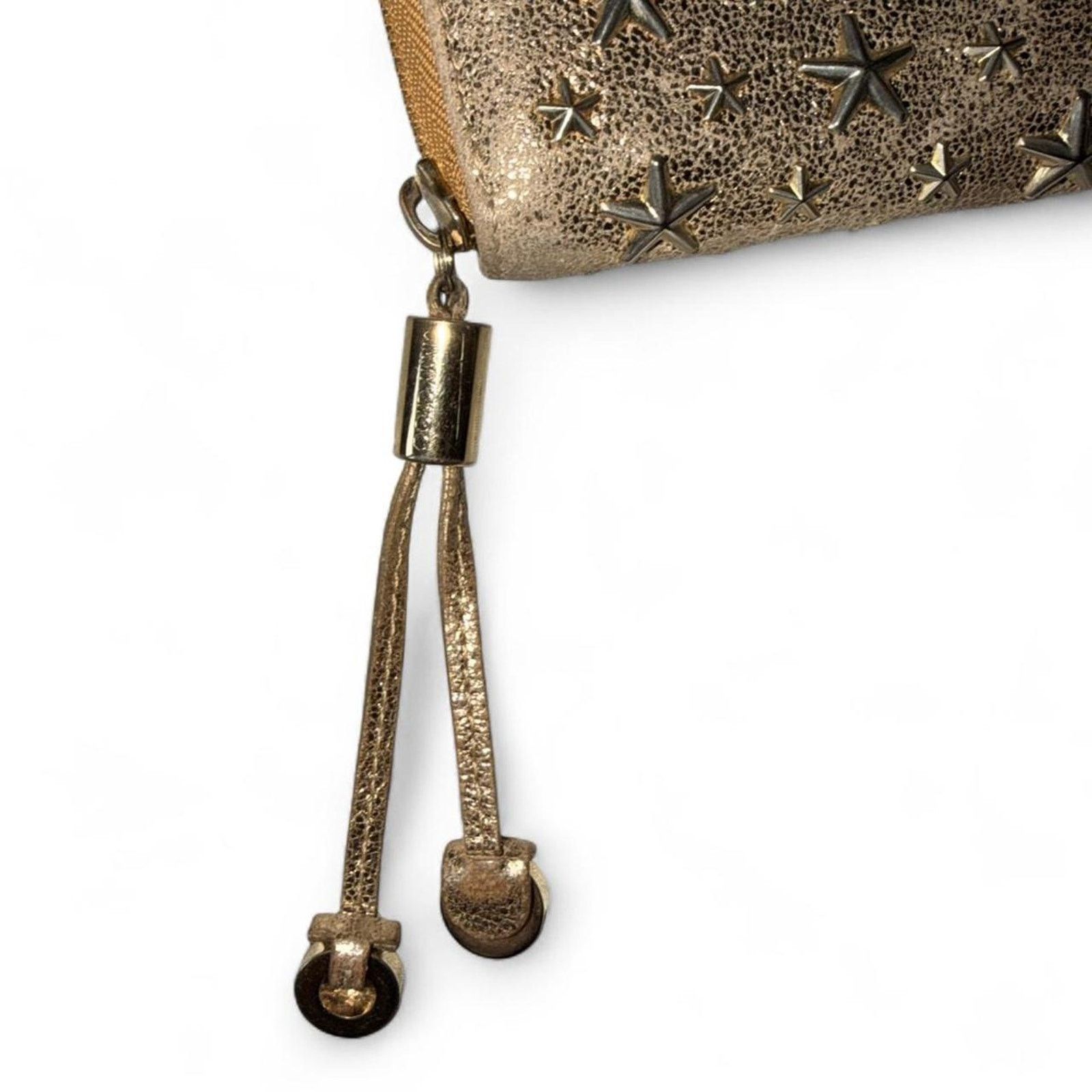 Jimmy Choo Jimmy Choo Filipa Stars Studded Gold Metallic Leather Wallet Size ONE SIZE - 7 Thumbnail