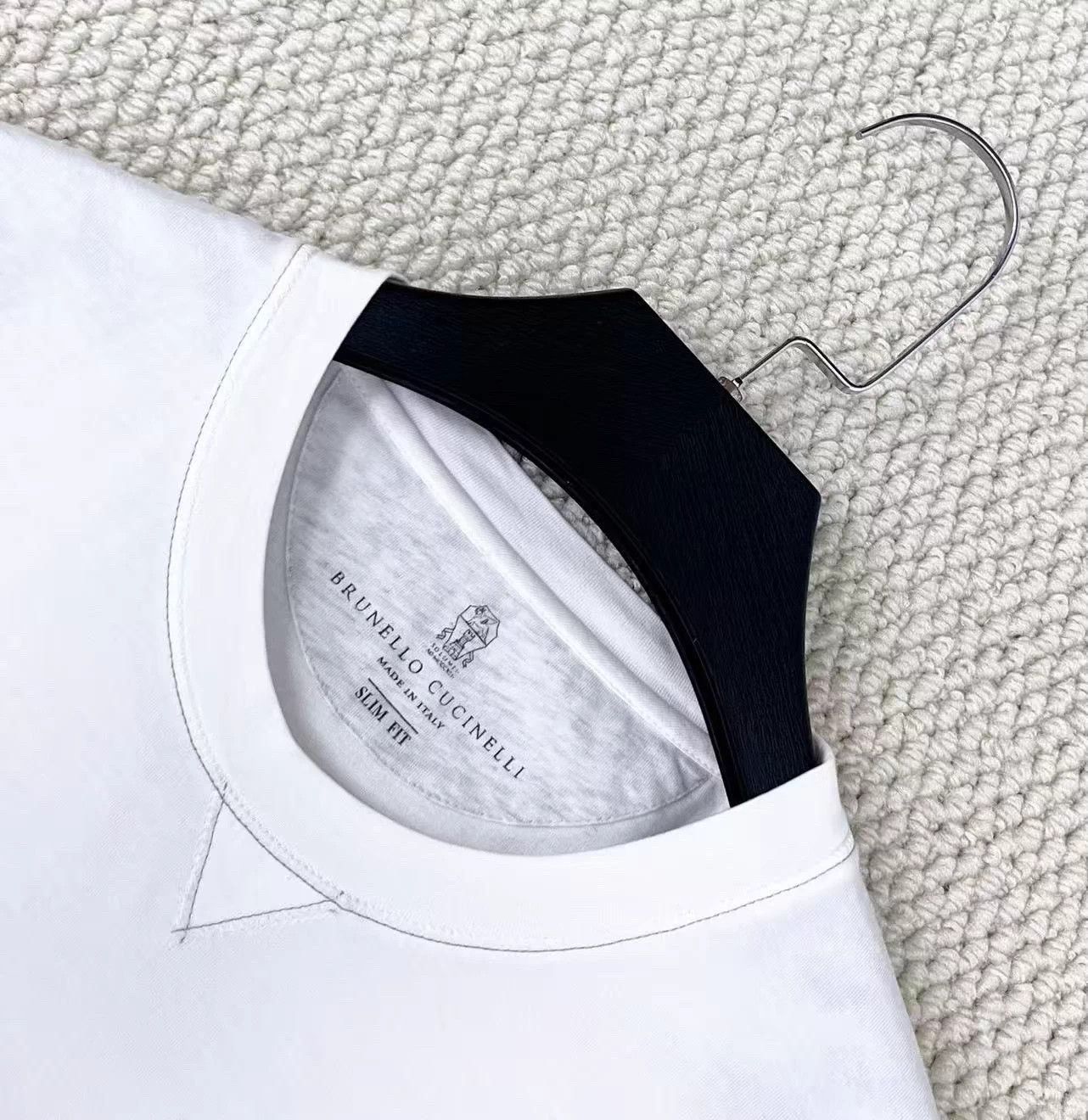 Brunello Cucinelli BC 25SS White Logo Short Sleeve Tee XS Size US XS / EU 42 / 0 - 3 Thumbnail