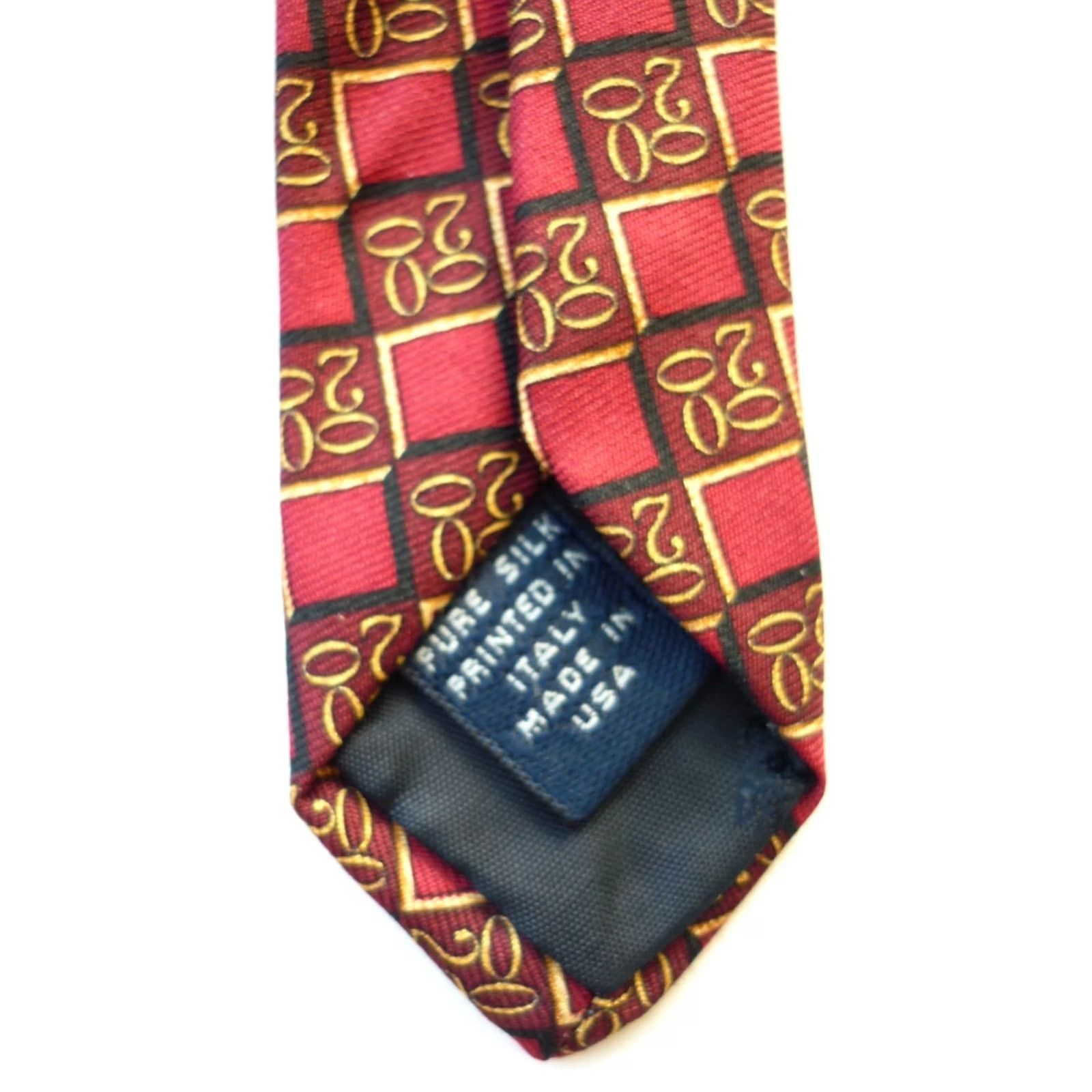 Brooks Brothers Brooks Brothers Makers Men's Silk Tie Handmade in USA Geometric Red 57"-60" Classic Length 3.75" Width Mens Silk Tie Size ONE SIZE - 7 Thumbnail