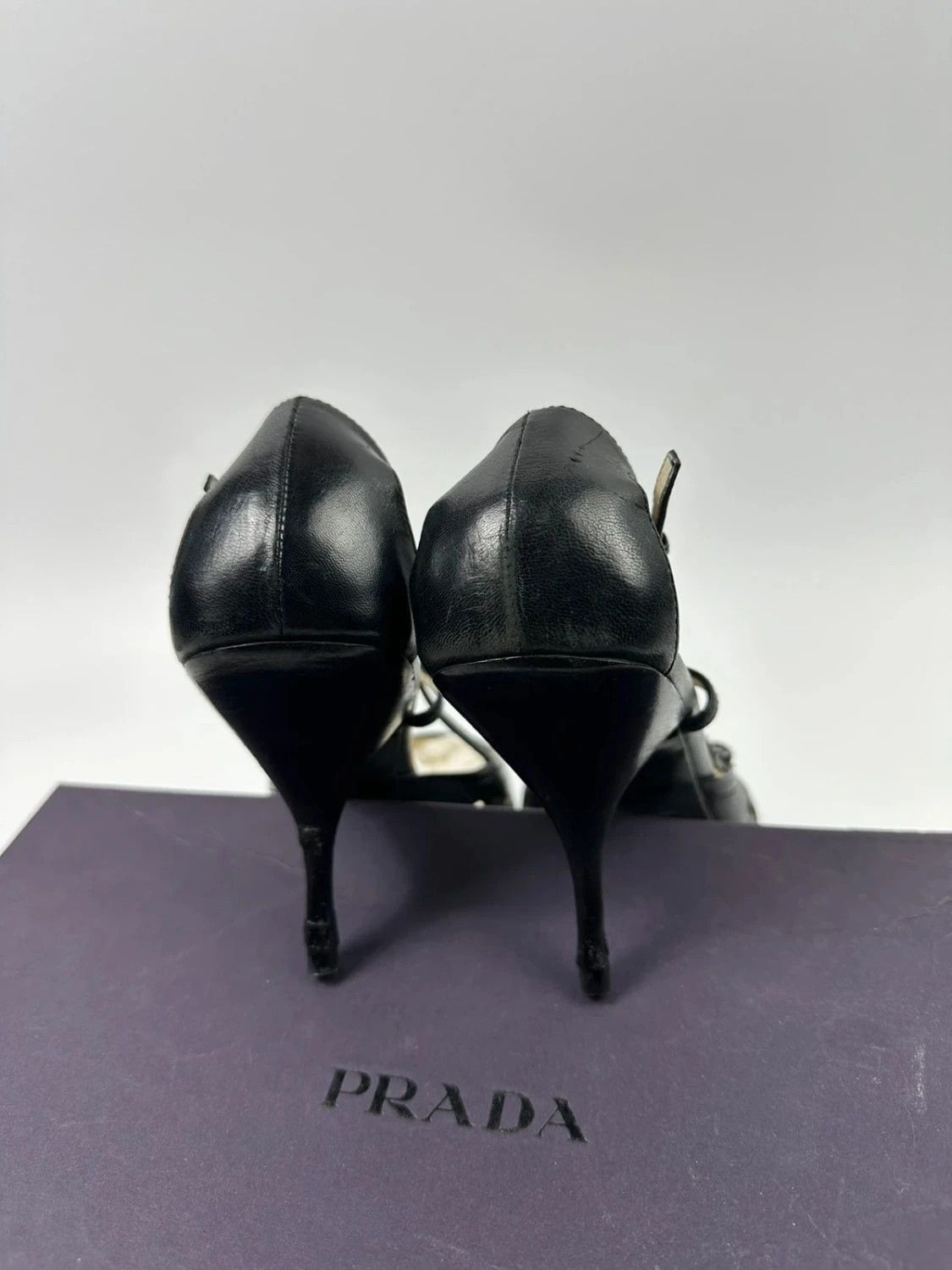 Prada Prada 90’s Black Holes Leather Heels bumps Size US 9 / IT 39 - 9 Thumbnail