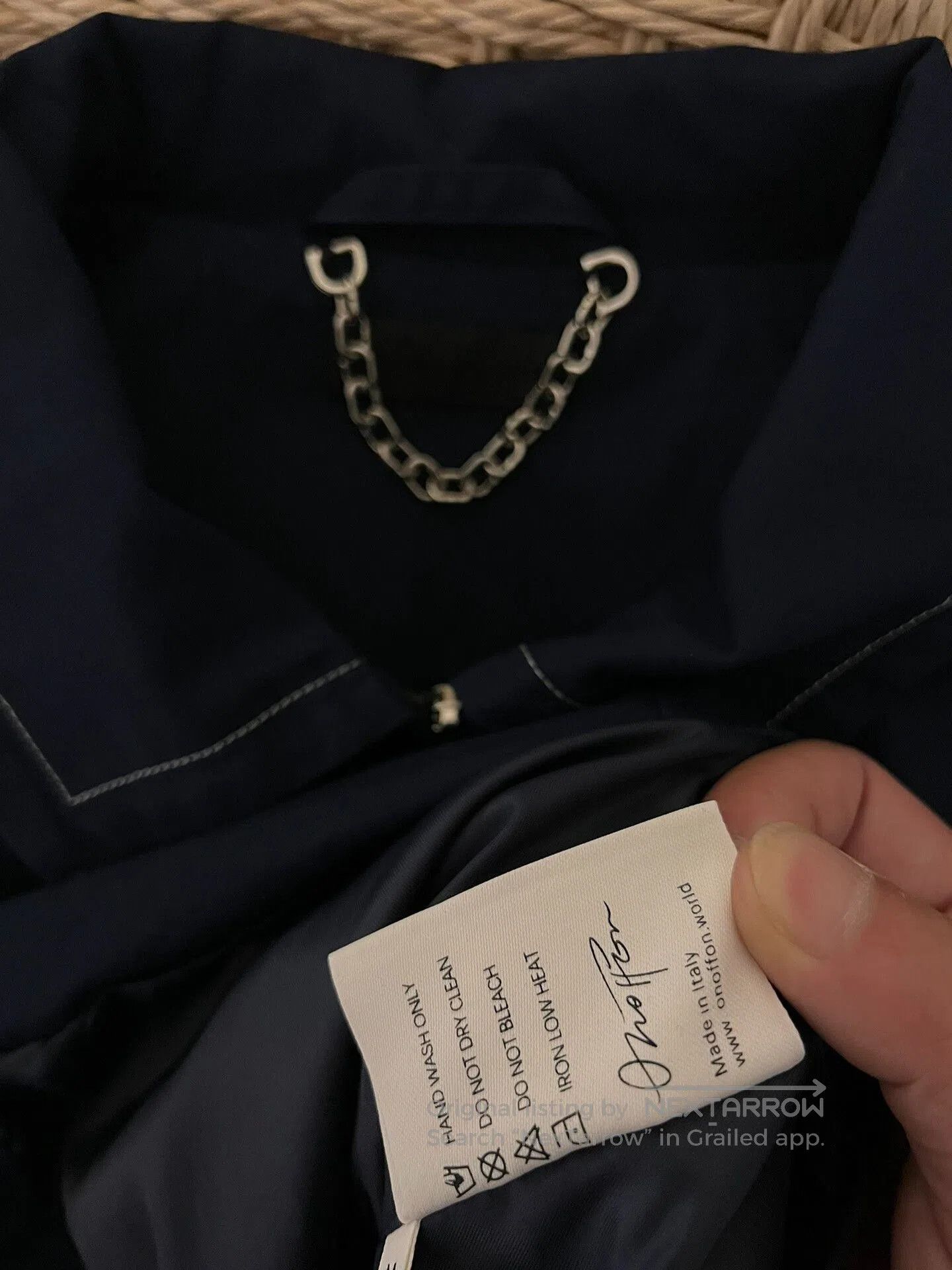 Vintage navy blue zip-up jacket with crossbody bag. Size US M / EU 48-50 / 2 - 4 Thumbnail