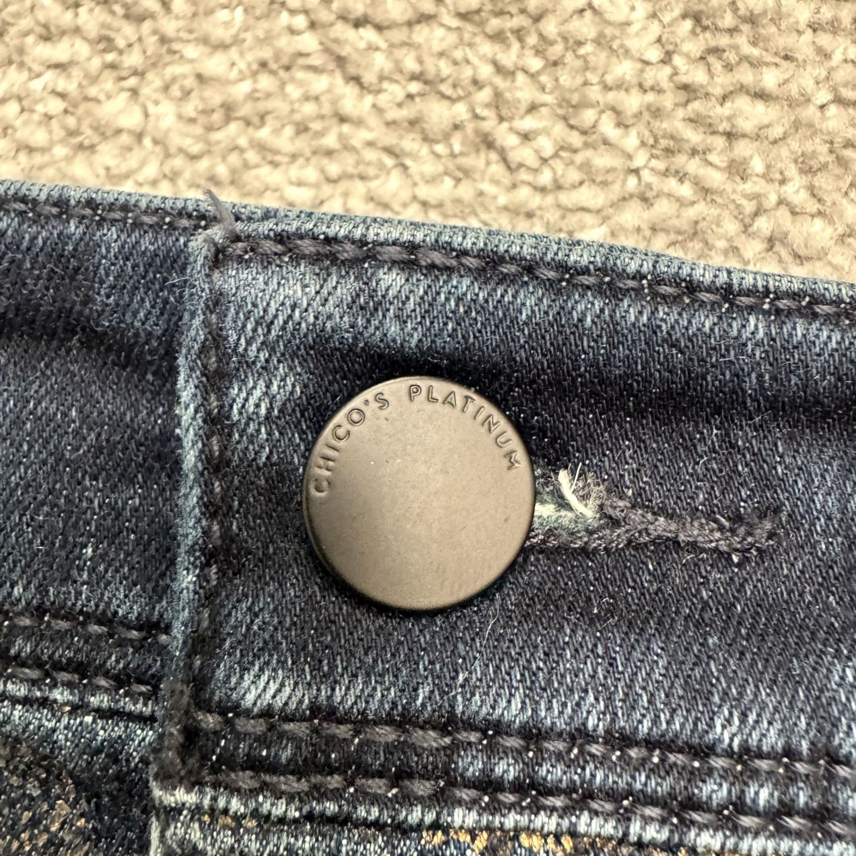 Vintage Chico's Platinum Leopard Slim Straight Denim Jeans Womens Blue 34x29 5-Pocket Stretch City Grunge Streetwear Vintage No Size 25" / US 0 / IT 36 - 3 Thumbnail