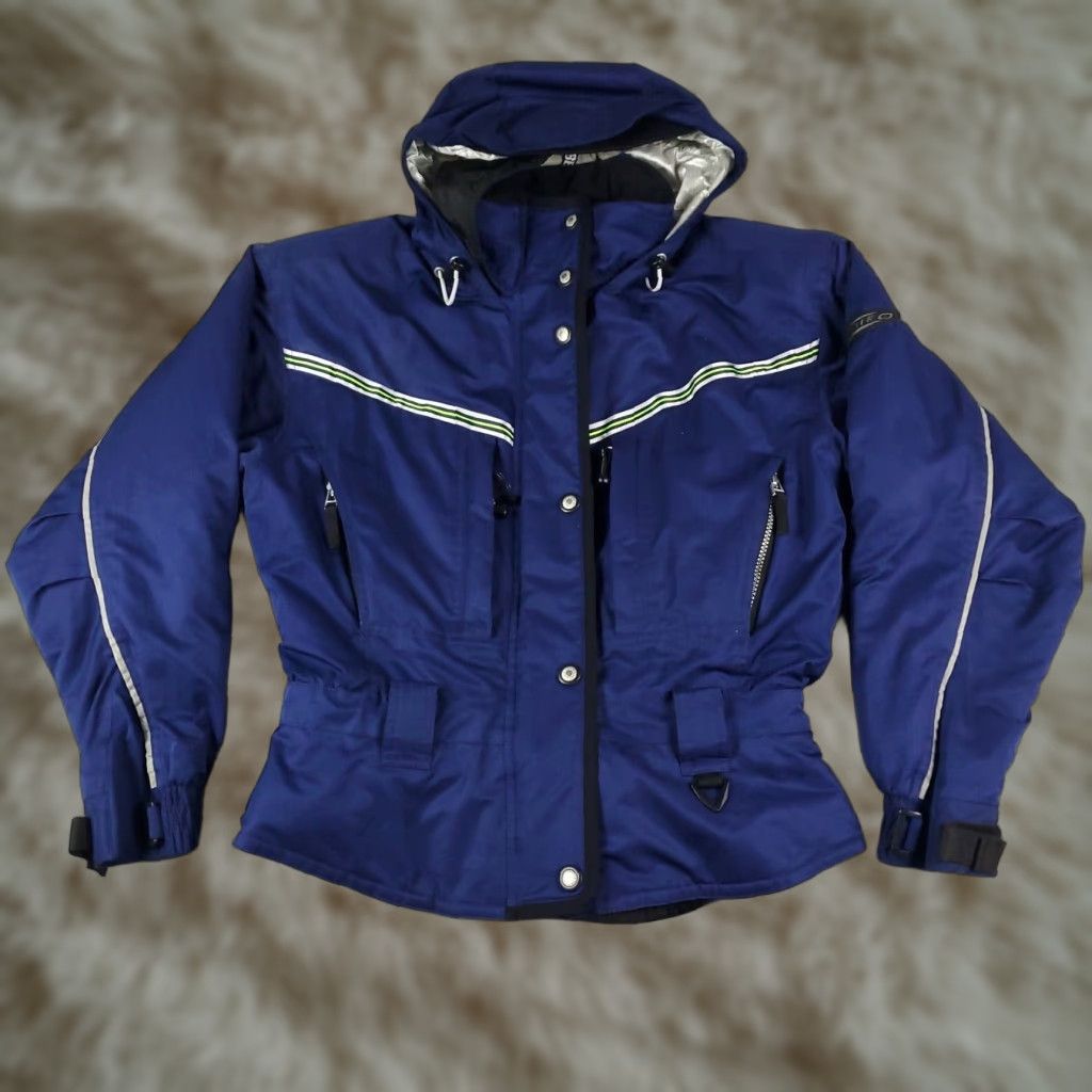 Obermeyer Obermeyer Jacket Womens Size 10 Blue Full Zip Coat Hoodie Bomber Jacket Pockets Size L / US 10 / IT 46 - 1 Thumbnail