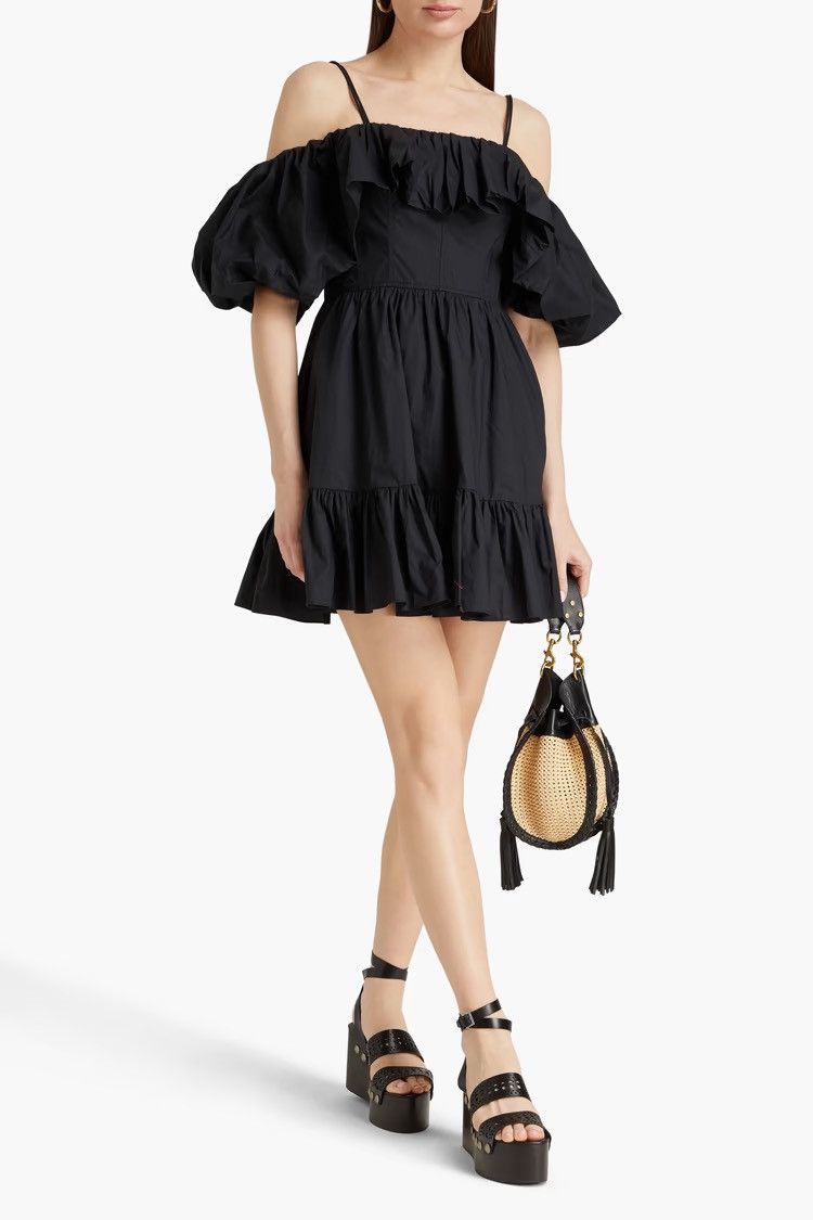 Ulla Johnson ULLA JOHNSON Lila cold-shoulder gathered cotton dress Size XS / US 0-2 / IT 36-38 - 1 Thumbnail