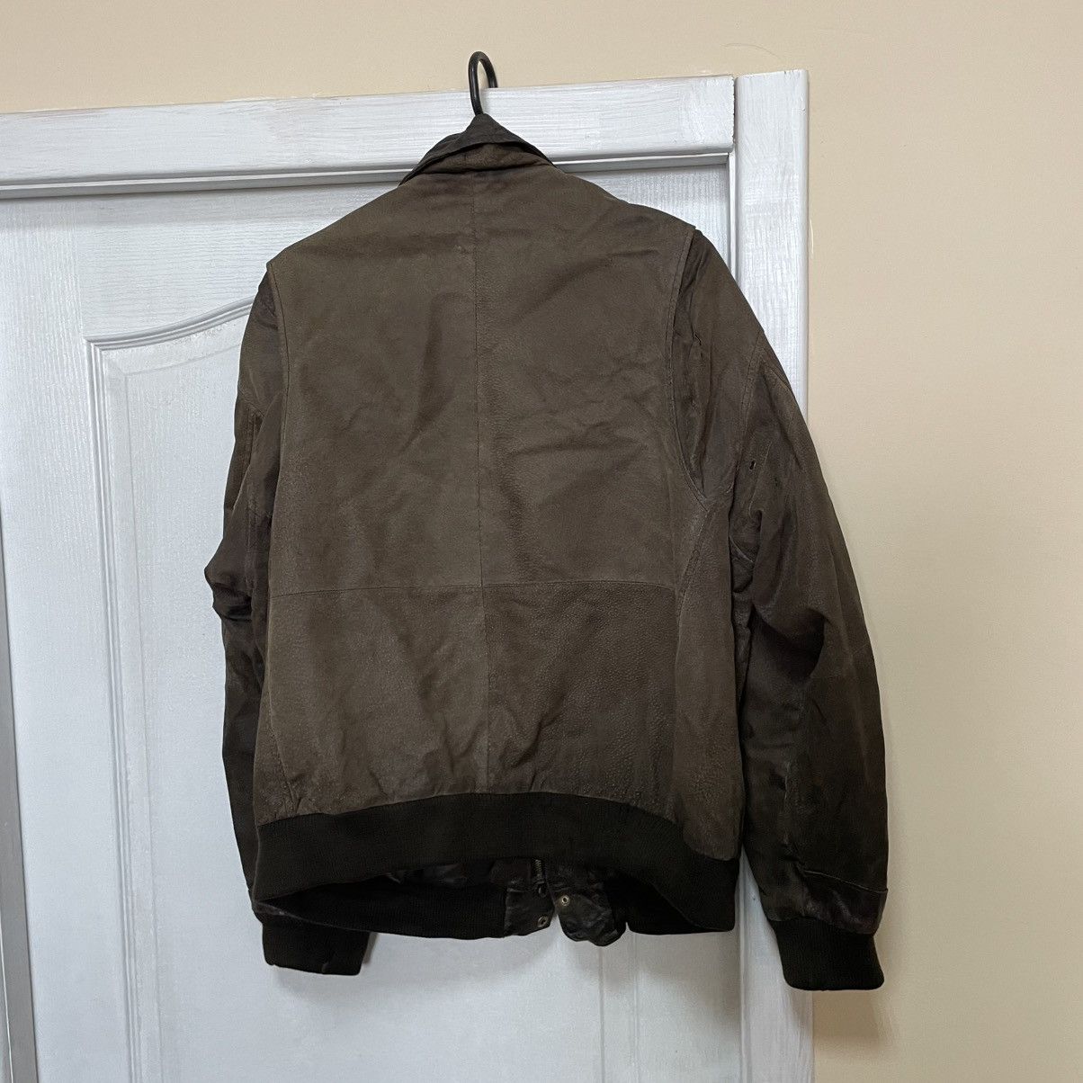 Other Vintage F-19 Usa 90s leather Ma1 Bomber Flight Jacket Size US M / EU 48-50 / 2 - 12 Thumbnail