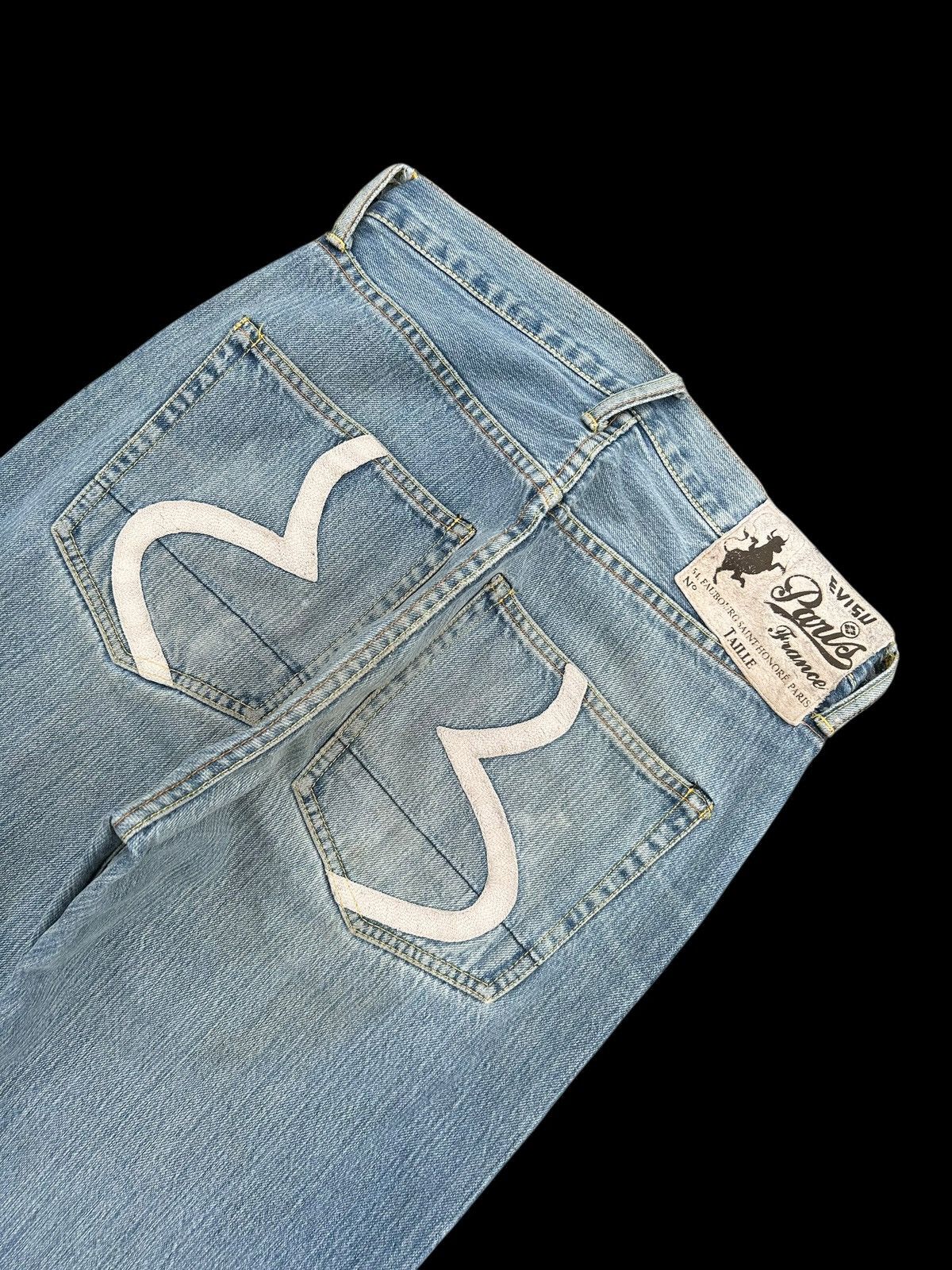 Japanese Brand × Kapital × Vintage Evisu Selvedge Distressed Evisu Paris Denim Jeans Size US 30 / EU 46 - 4 Thumbnail