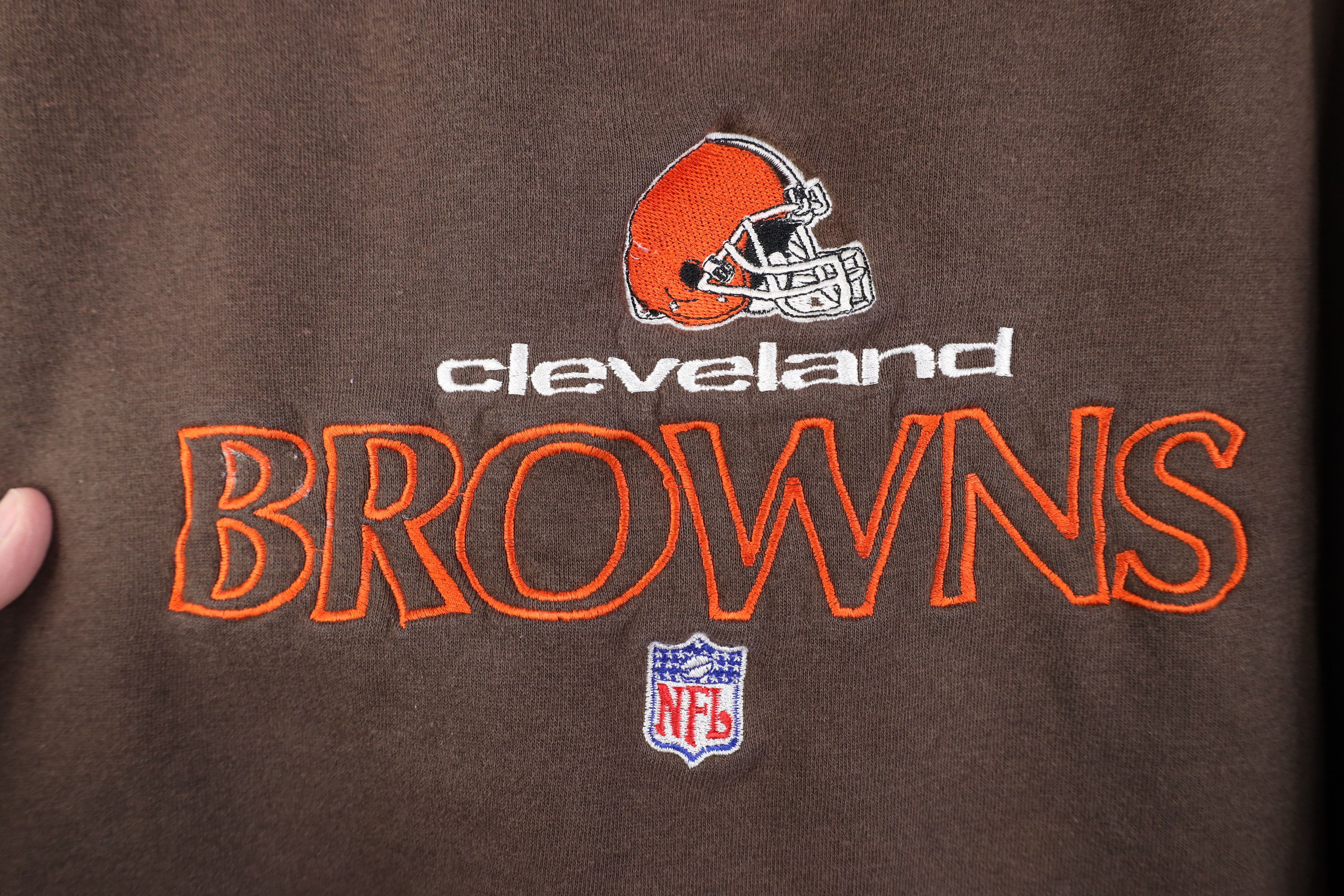 Vintage Vintage 90s NFL Spell Cleveland Browns Football Sweatshirt Size US XXL / EU 58 / 5 - 4 Thumbnail