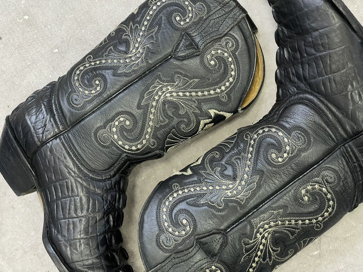 Western Rise D’Emanuel Black Western Boots 90s Exotic aligator leather Size US 8 / EU 41 - 9 Thumbnail