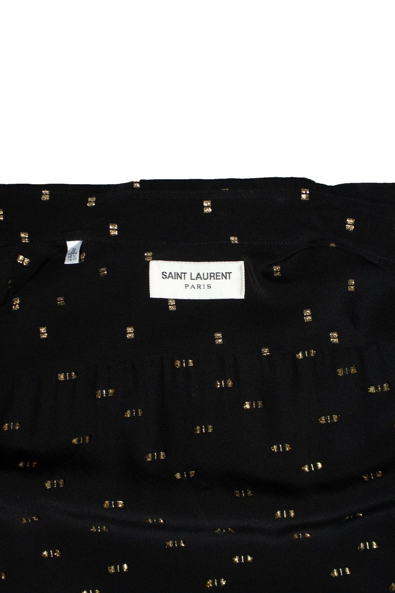 Saint Laurent Paris Saint Laurent, Black shirt with gold lurex print Size US S / EU 44-46 / 1 - 7 Thumbnail
