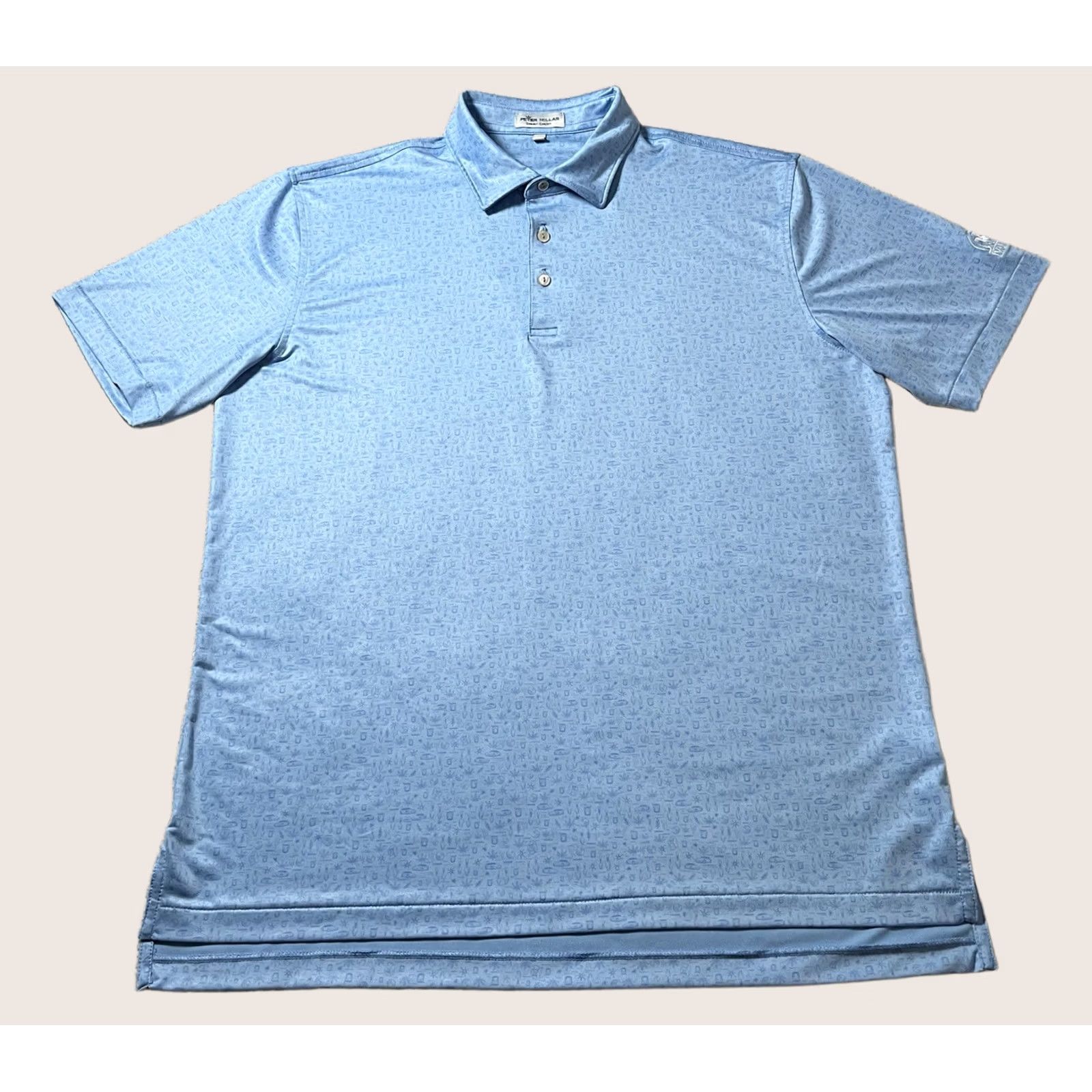 Peter Millar Peter Millar Polo Shirt Men Large All Over Print Summer Comfort Golf Ivanhoe Blue Geometric logo Embroidered Breathable Lightweight Polo Mens L Size US L / EU 52-54 / 3 - 1 Thumbnail