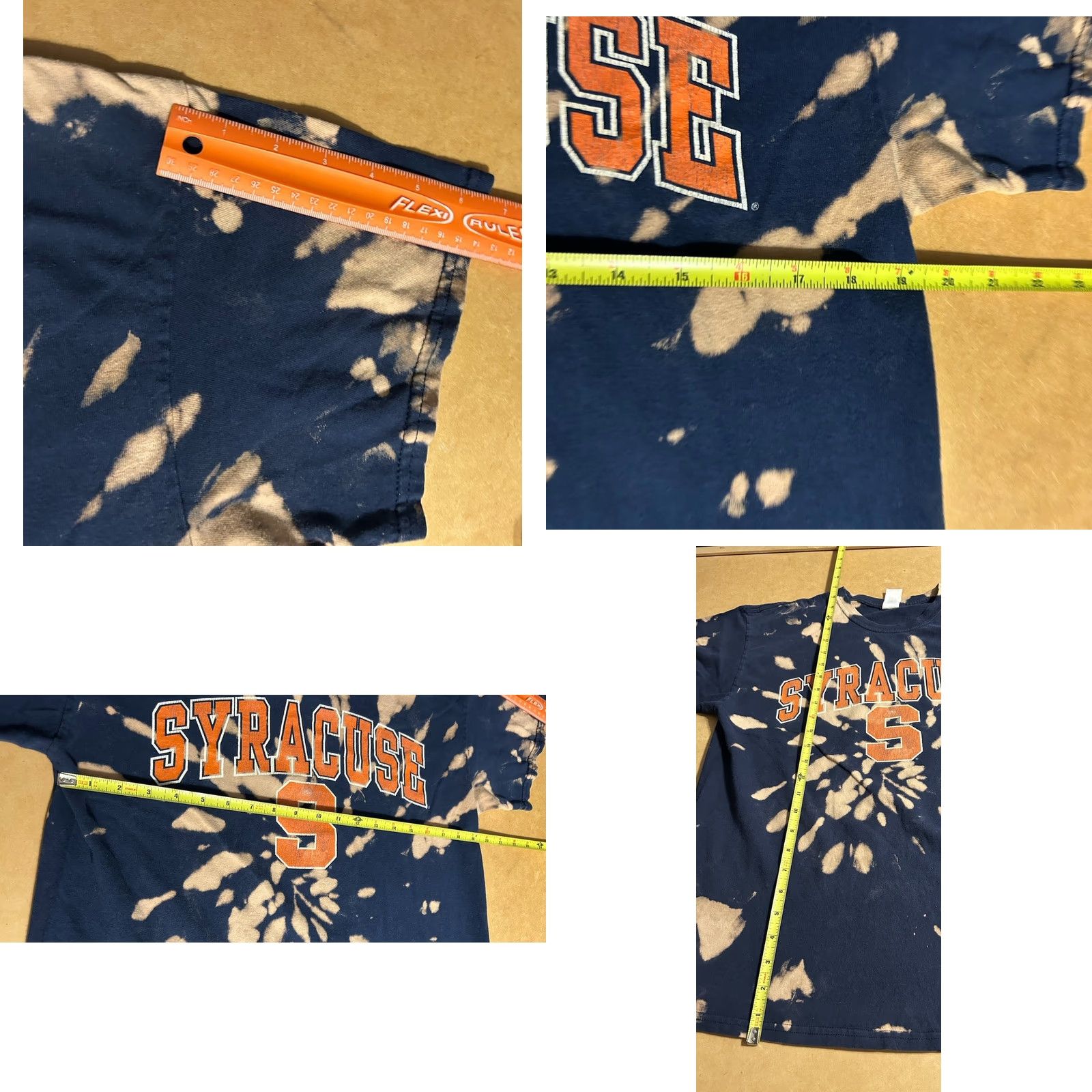 Gildan VTG Syracuse University Tie Dye Shirt Adult Large Navy Orange Gildan Heavy Cotton Graphic Print Crew Neck Short Sleeve Unisex Adults Size US L / EU 52-54 / 3 - 8 Thumbnail