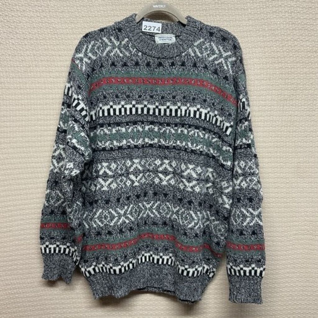 United Colors Of Benetton VTG 80s Benetton Fair Isle Wool CrewNeck Sweater Men Size L Size US L / EU 52-54 / 3 - 1 Thumbnail