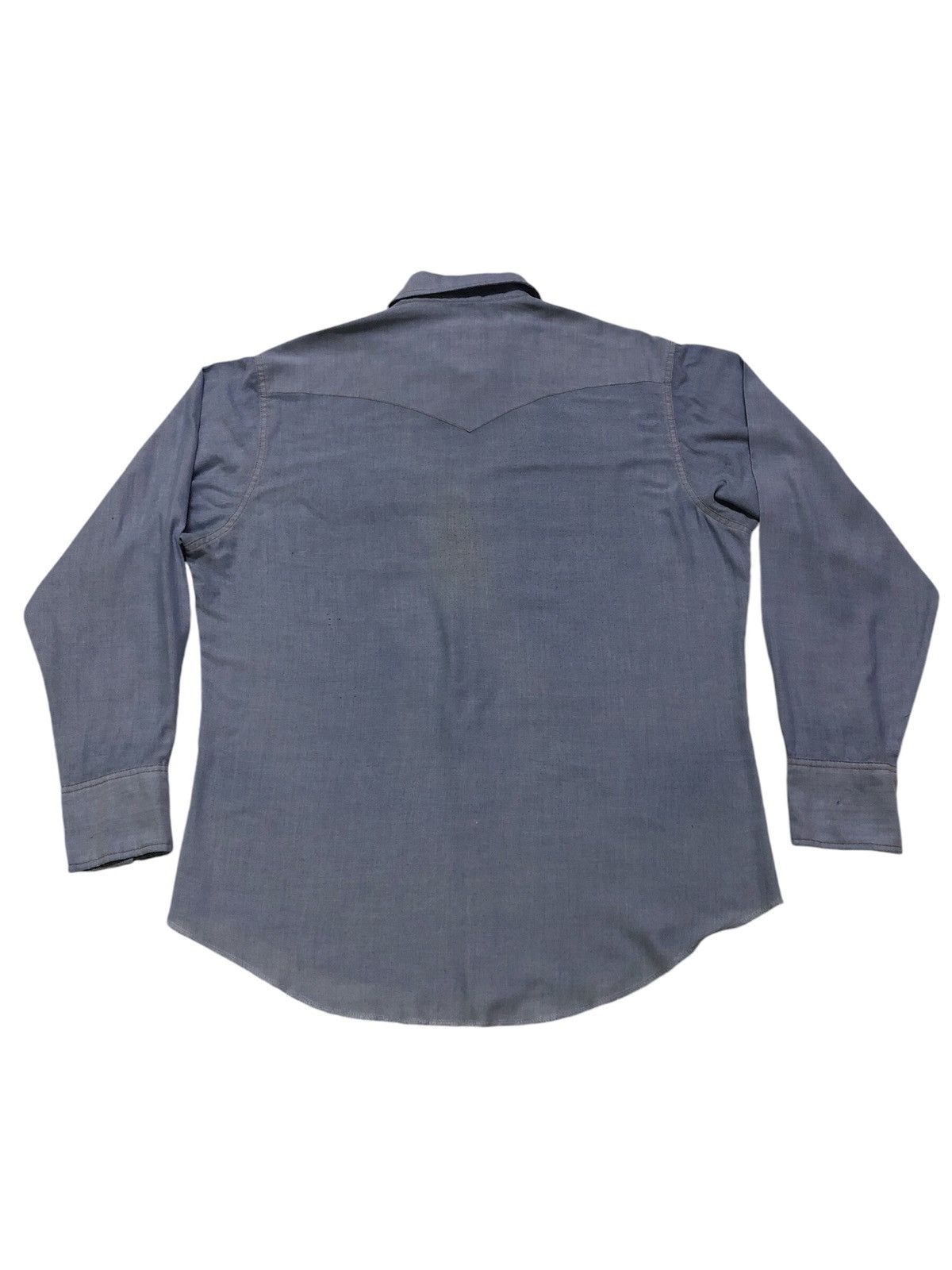 Vintage × Wrangler Vintage Wrangler Chambray 90s Long Sleeve Button Up -LS002 Size US L / EU 52-54 / 3 - 2 Thumbnail