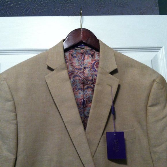Tallia TALLIA MEN'S NEW TAN 100%COTTON SPORT JACKET COAT SIZE: L Size US L / EU 52-54 / 3 - 2 Thumbnail
