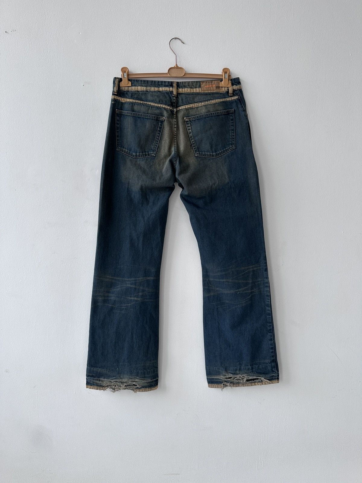 If Six Was Nine × Japanese Brand Distressed Flare Baggy Wide Leg Denim Jeans DKNY Size US 34 / EU 50 - 8 Thumbnail