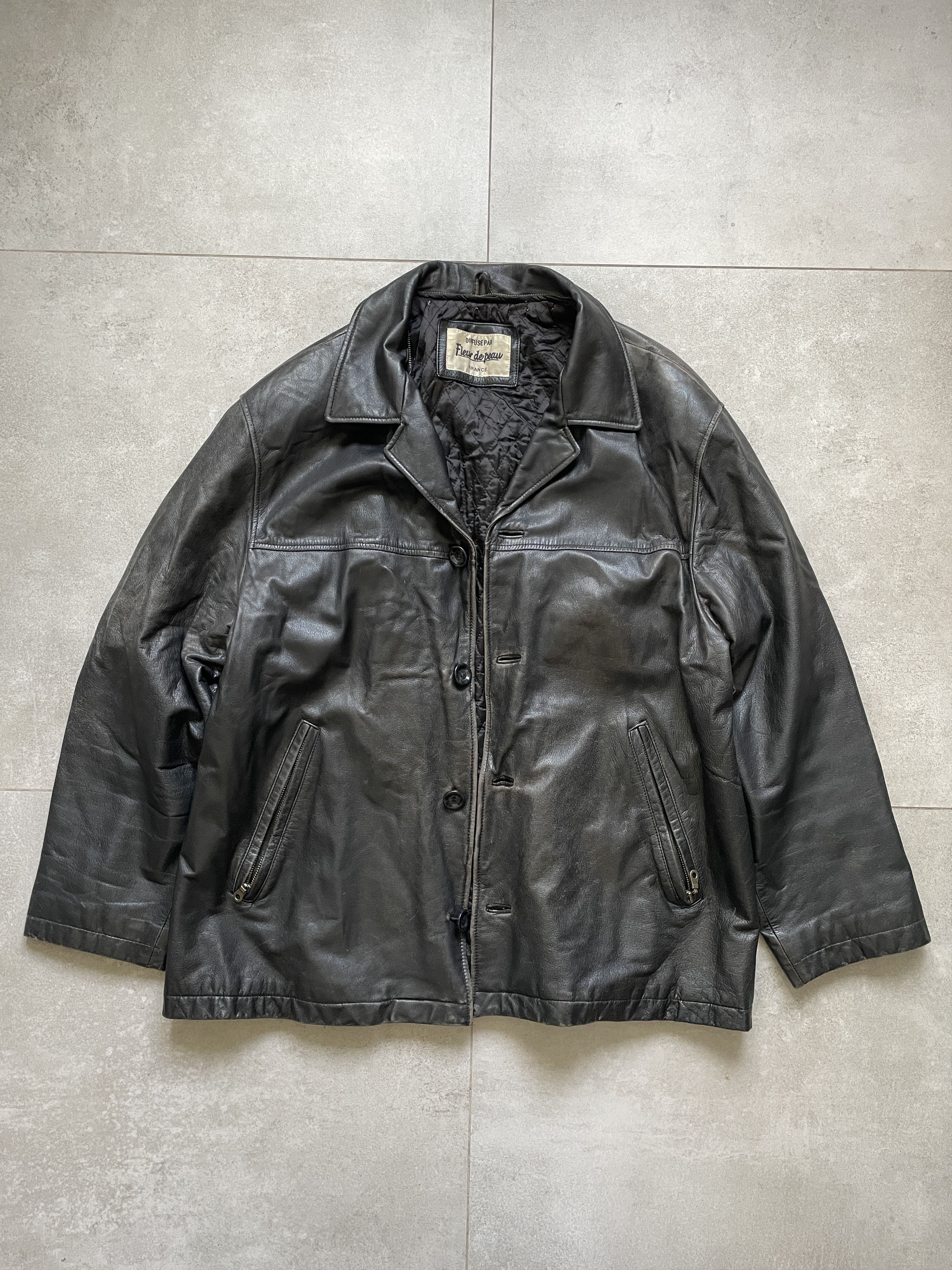 90s black leather jacket best sale