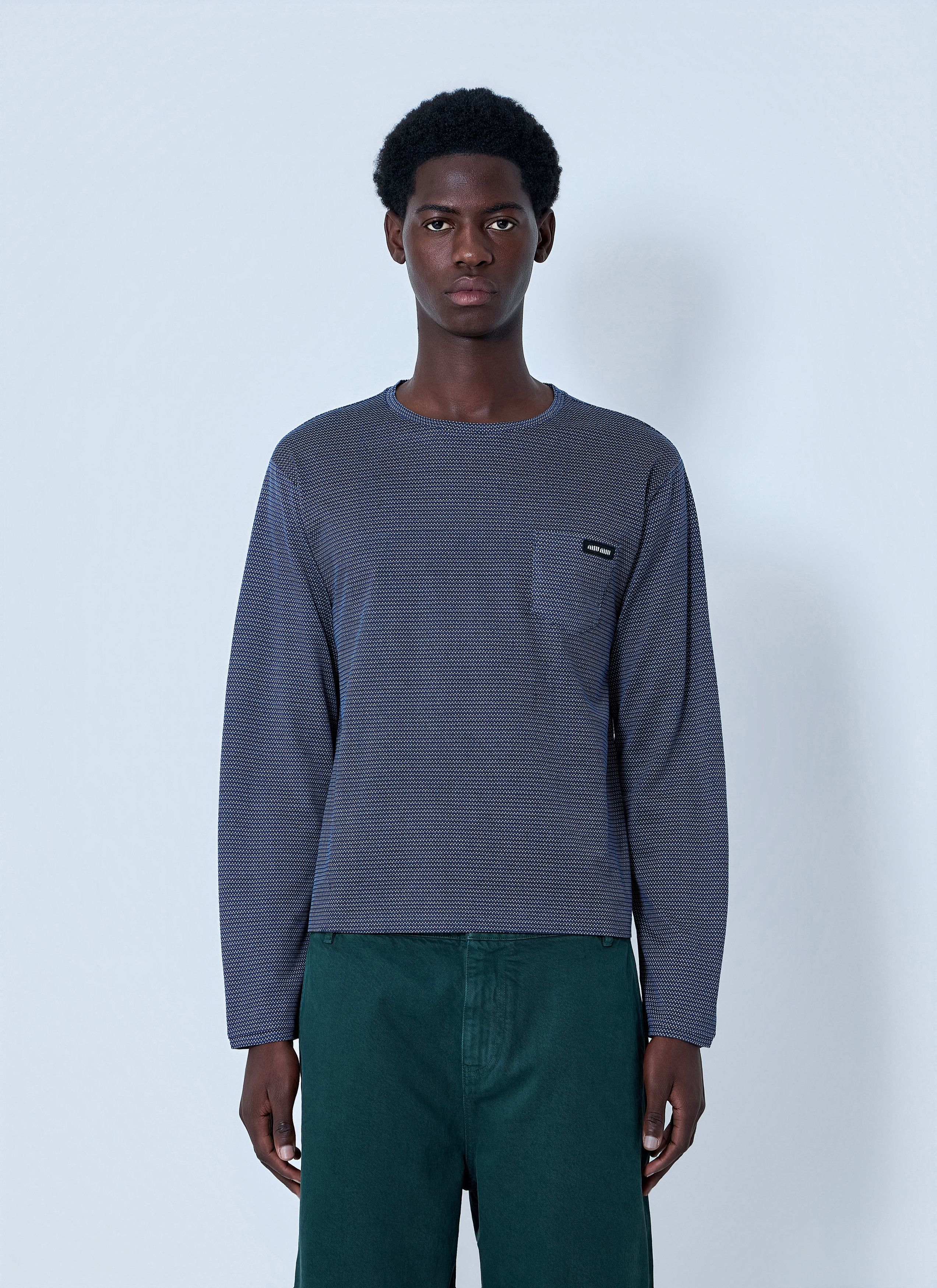 Miu Miu Textured Long Sleeve Top Size US L / EU 52-54 / 3 - 1 Thumbnail