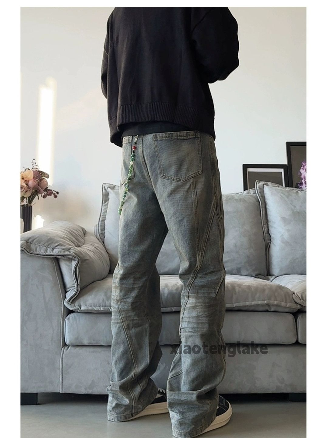 Jean × Vintage washed faded loose baggy stain punk grunge jeans Size US 34 / EU 50 - 1 Thumbnail