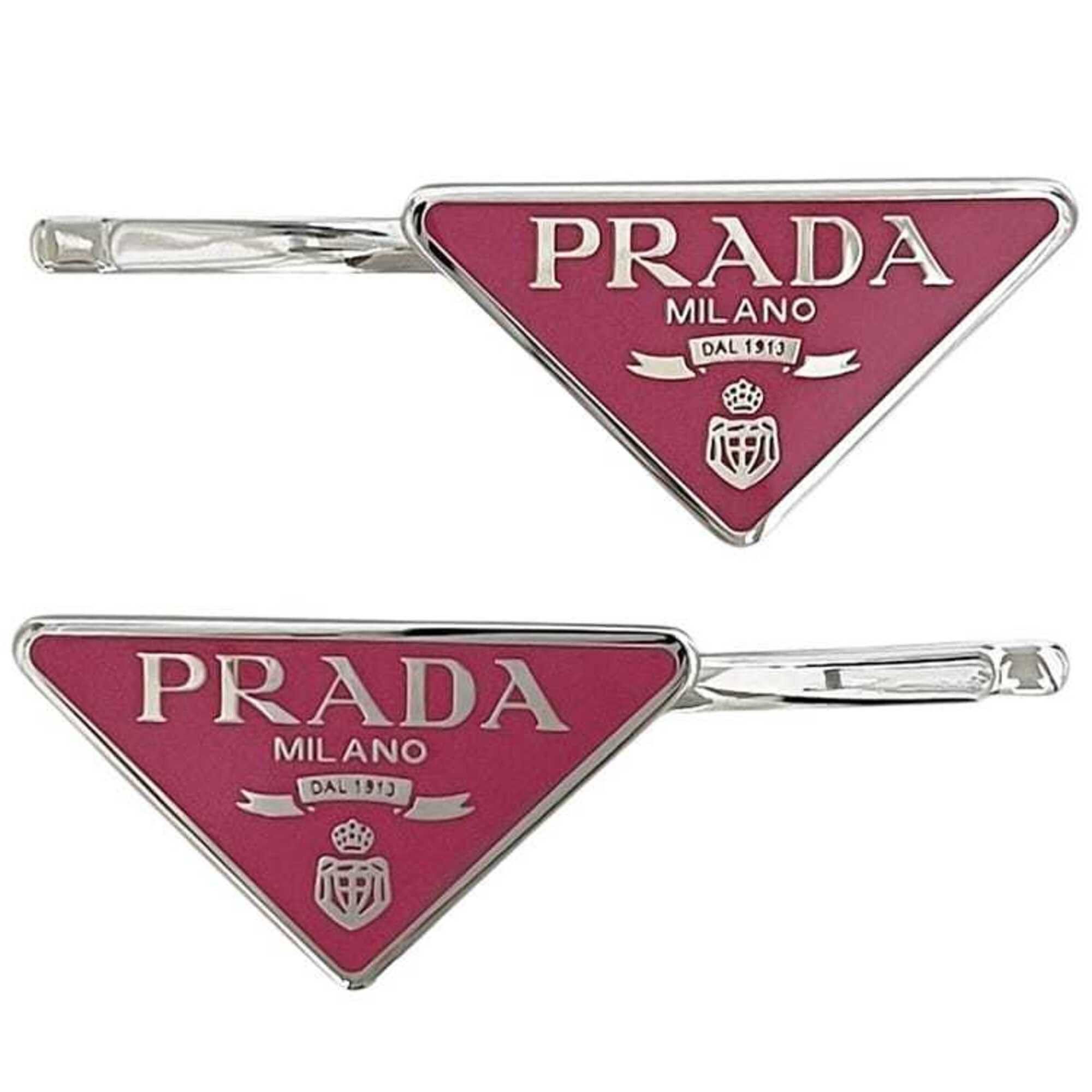 Prada Prada Hairpins, Pink and Silver, 1IF051, Unused, Set of Two, Metal, PRADA Size ONE SIZE - 1 Thumbnail