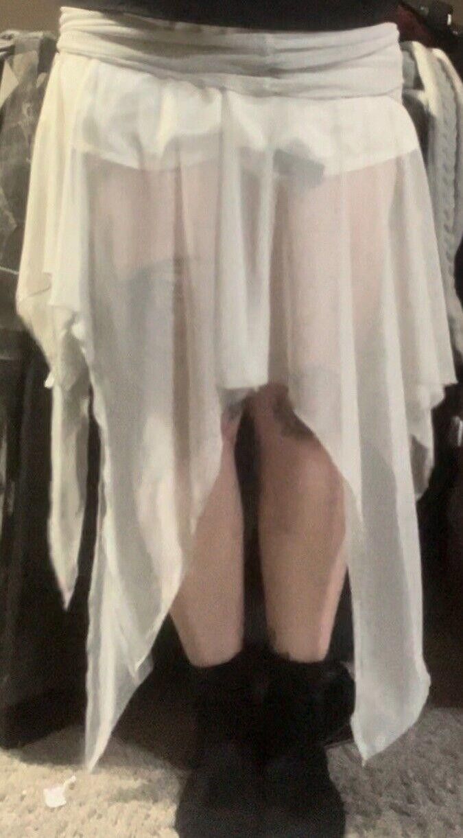Designer Darker Wavz Charged Fold over Handkerchief Mesh Skirt Size 40" / US 18 - 4 Thumbnail