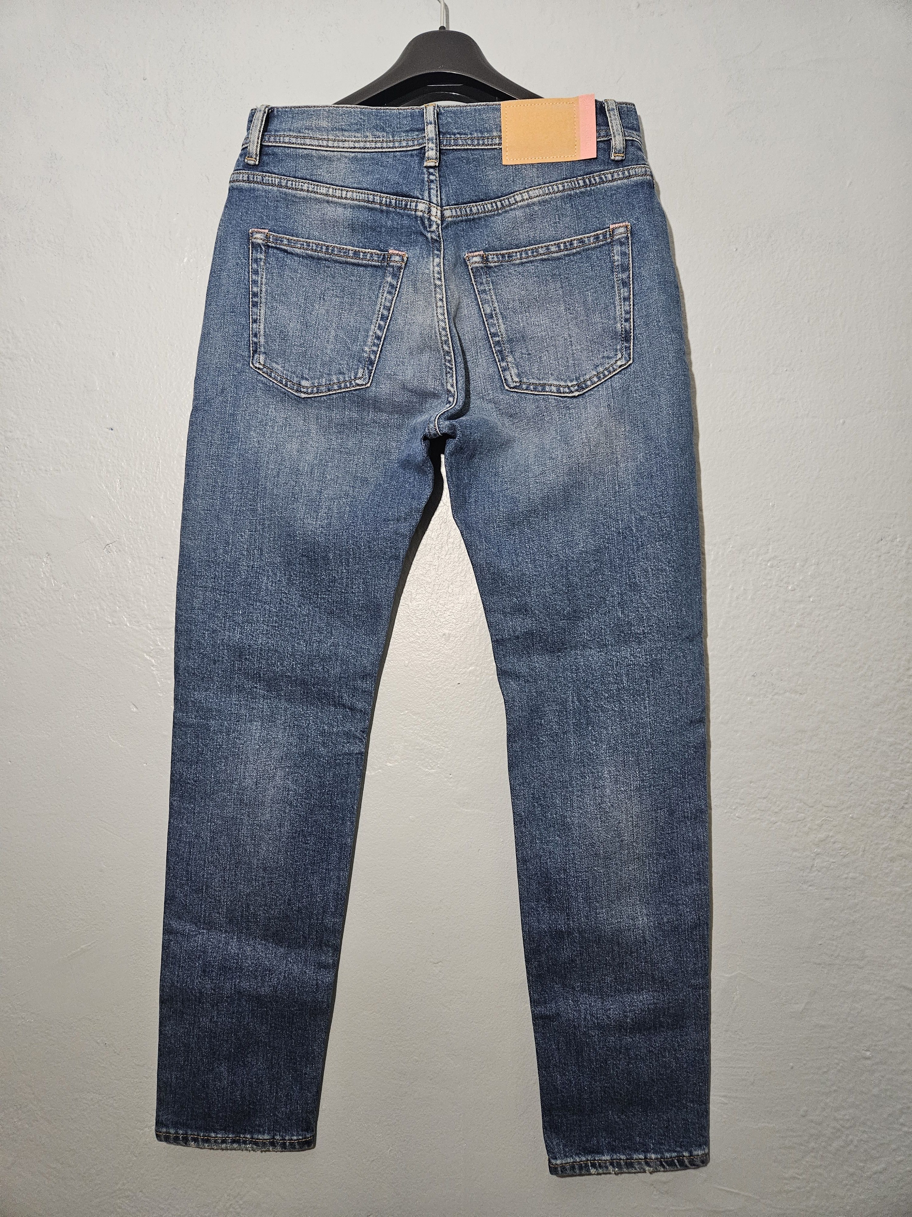 Acne Studios Blå Konst Melk Mid Blue AW18 Back Tab Denim Jeans Size US 27 - 1 Thumbnail