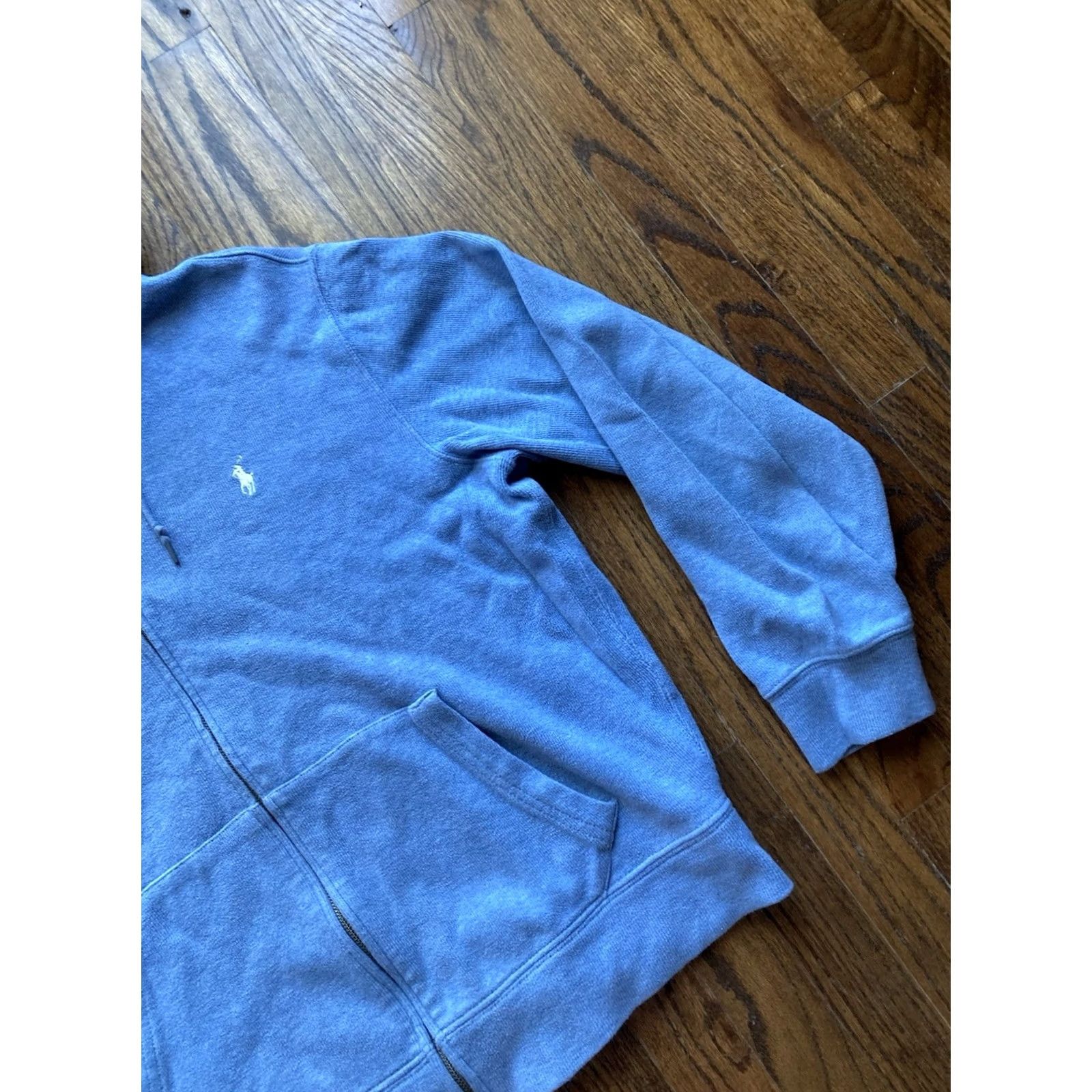 Polo Ralph Lauren VINTAGE Polo Ralph Lauren Hoodie Mens Large Full Zip Hooded Light Blue Knit Size US L / EU 52-54 / 3 - 3 Thumbnail