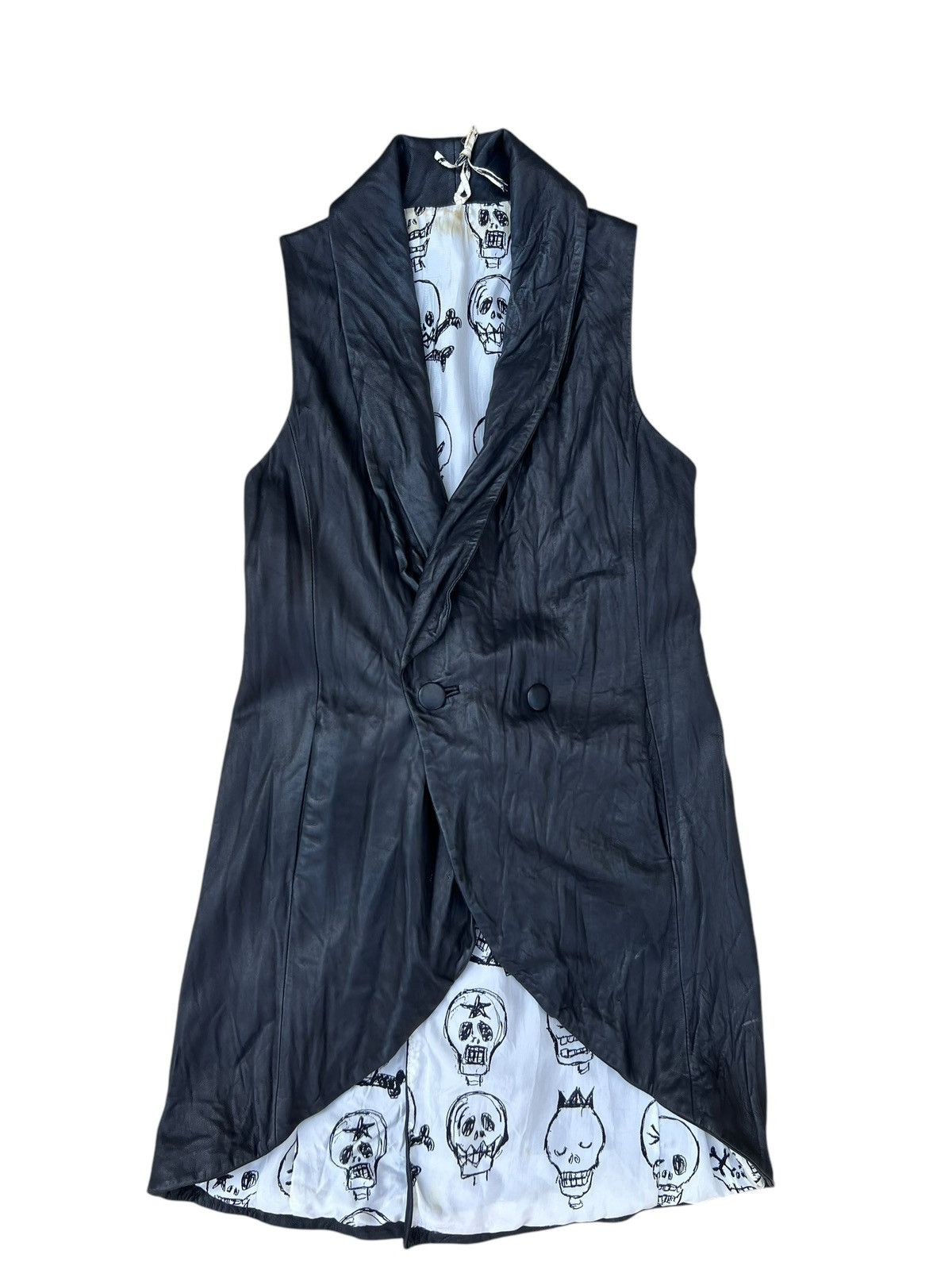 Bajra × Vintage Vintage Bajra Japan Patina Sheepskin Leather Long Vest Size US XS / EU 42 / 0 - 2 Thumbnail
