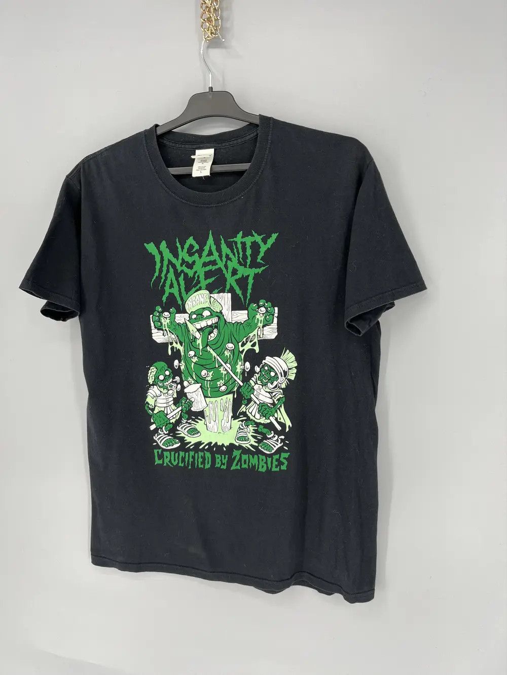 Band Tees × Vintage Vintage 00s Insanity Alert Metal Band Grunge Faded Double Size US L / EU 52-54 / 3 - 3 Thumbnail