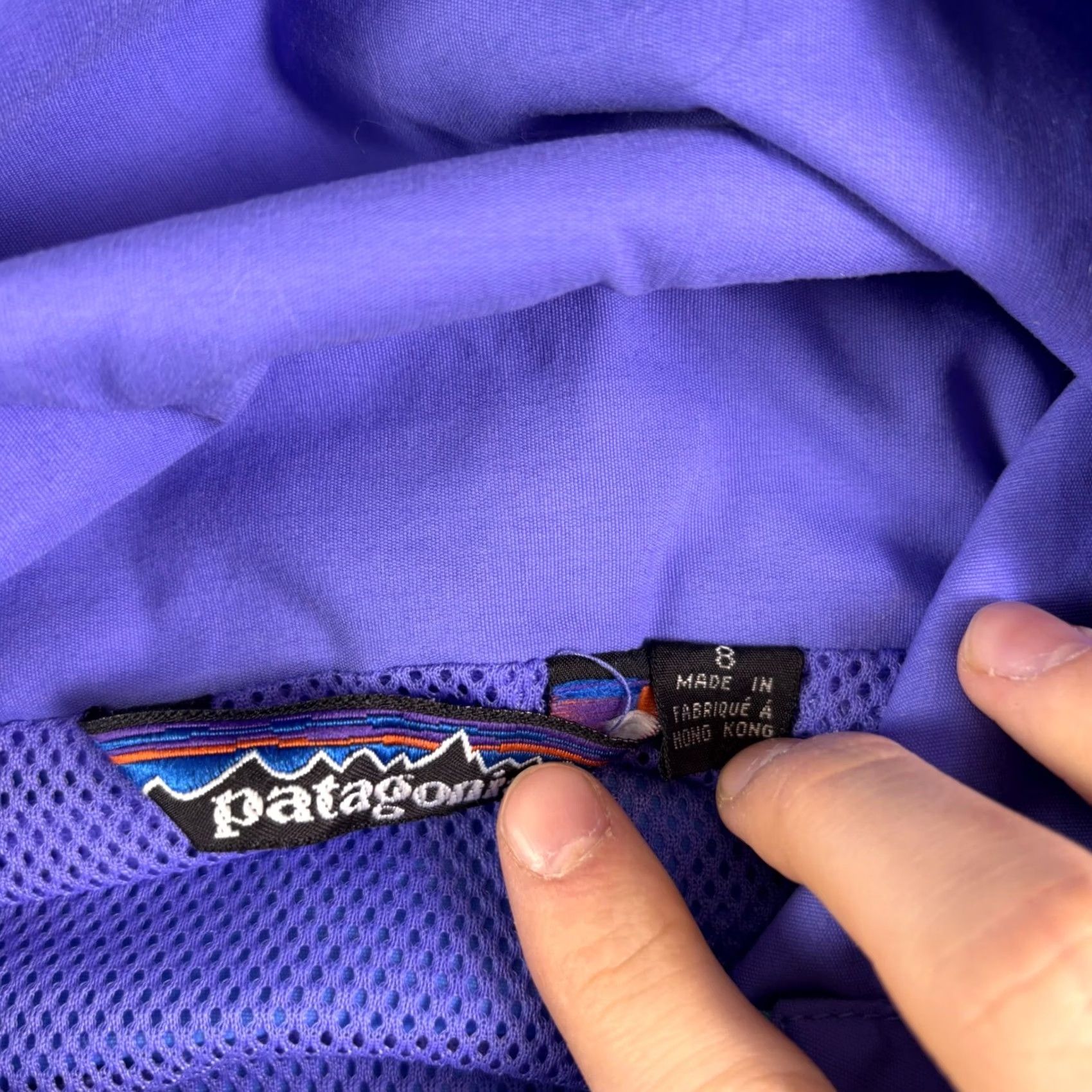 Patagonia VINTAGE Patagonia Anorak Jacket Purple Teal Hooded Drawstring Pullover Size 8 Windbreaker Womens Sweatshirt (Jacket) Size M / US 6-8 / IT 42-44 - 5 Thumbnail