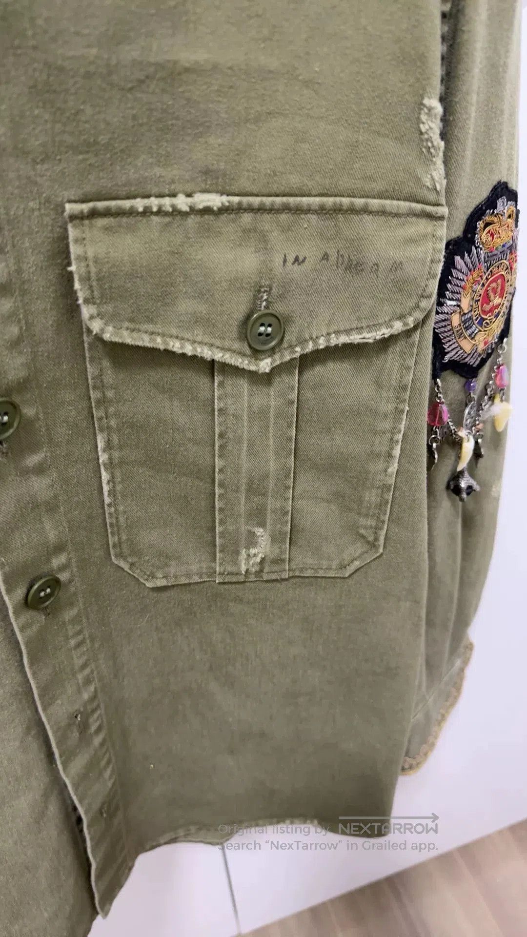 Saint Laurent Paris Saint Laurent Olive Military Shirt. Size US M / EU 48-50 / 2 - 4 Thumbnail