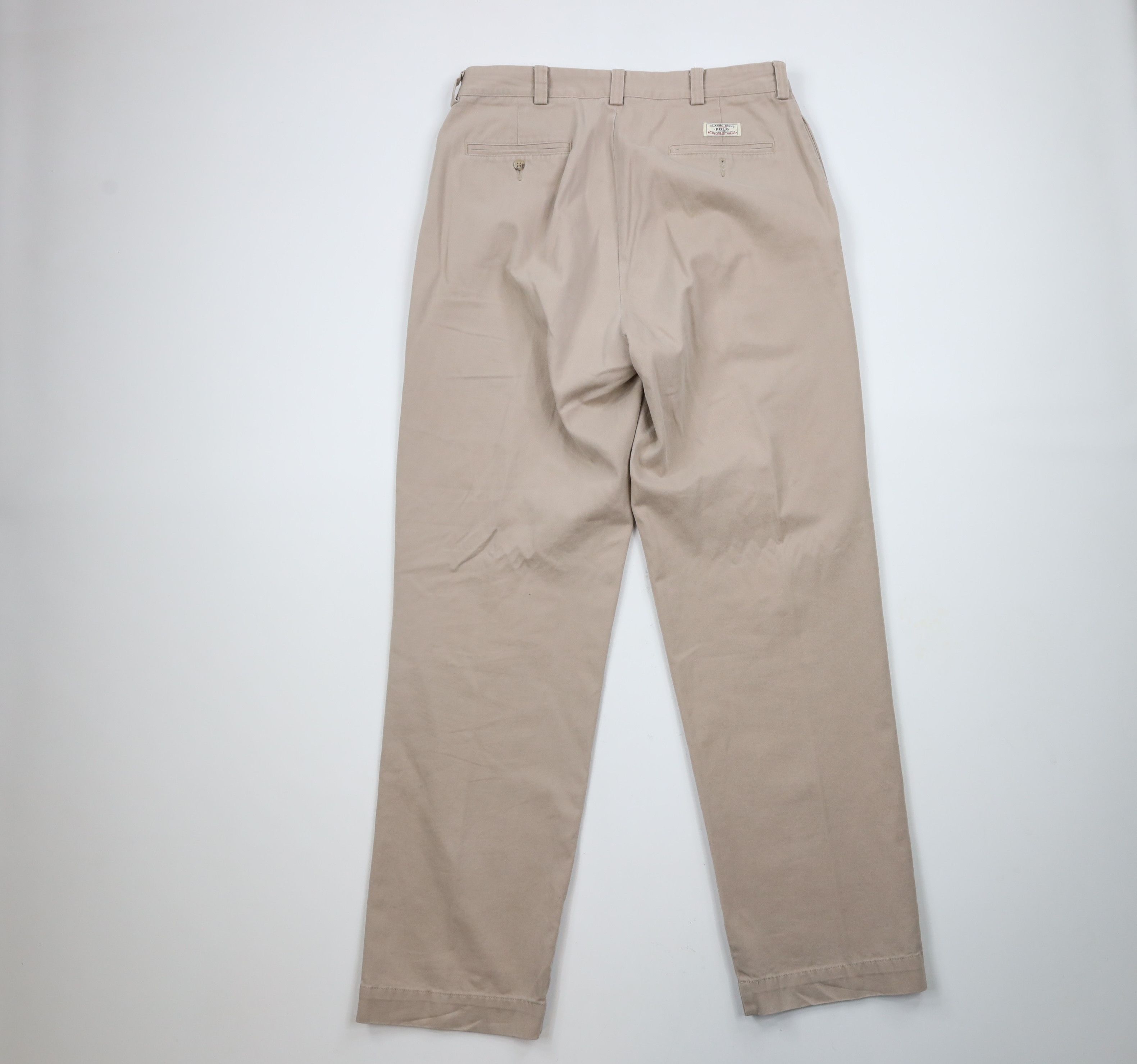 Ralph Lauren × Vintage Vintage 90s Ralph Lauren Spell Out Cotton Chino Pants Beige Size US 32 / EU 48 - 10 Thumbnail