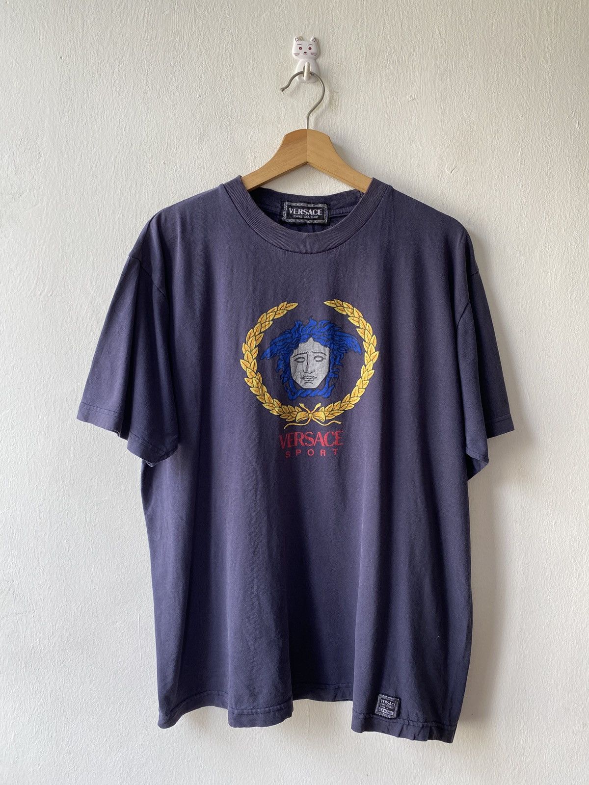Versace × Versace Jeans Couture × Vintage Vintage 90’s Versace Sport Medusa Logo Distressed Shirt Size US L / EU 52-54 / 3 - 3 Thumbnail