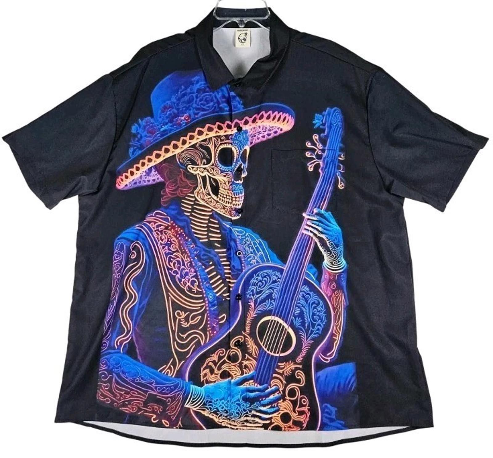 Other HARDADDY Mens XXL Day of the Dead / Hawaiian Button-up Shirt Size US XXL / EU 58 / 5 - 2 Thumbnail