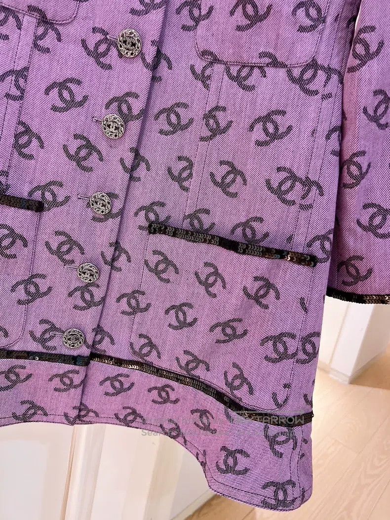 Chanel Chanel 22S spring and summer full logo denim jacket four-p Size XXS / US 00 / IT 34 - 4 Thumbnail