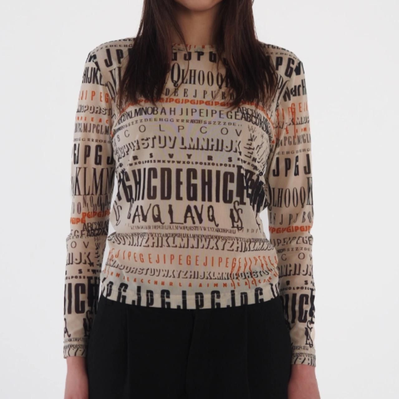 Jean Paul Gaultier JPG printed mesh top Size XL / US 12-14 / IT 48-50 - 2 Thumbnail