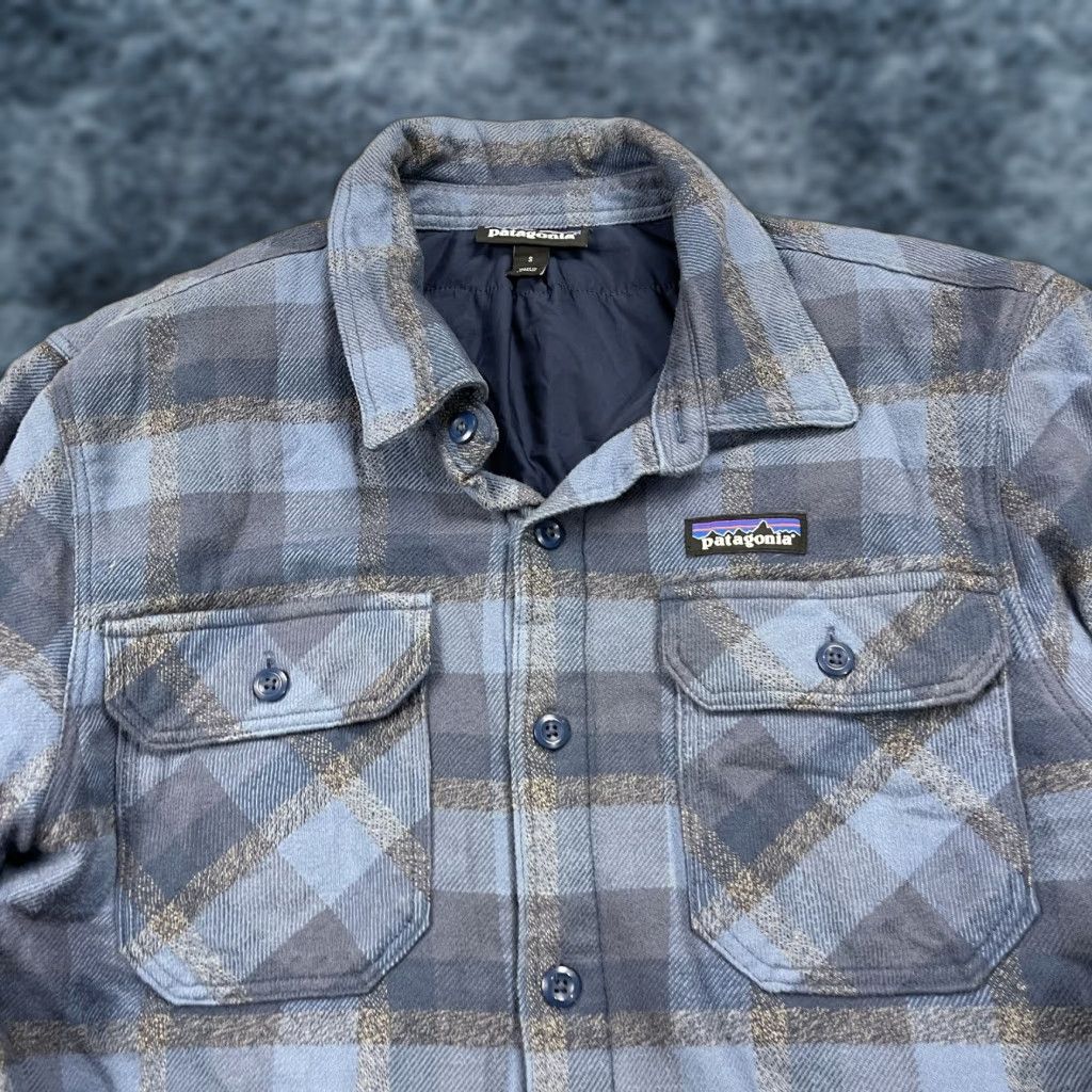 Patagonia Patagonia Jacket Mens Small Blue Plaid Insulated Fjord Flannel Lined Button Hike Size US S / EU 44-46 / 1 - 1 Thumbnail