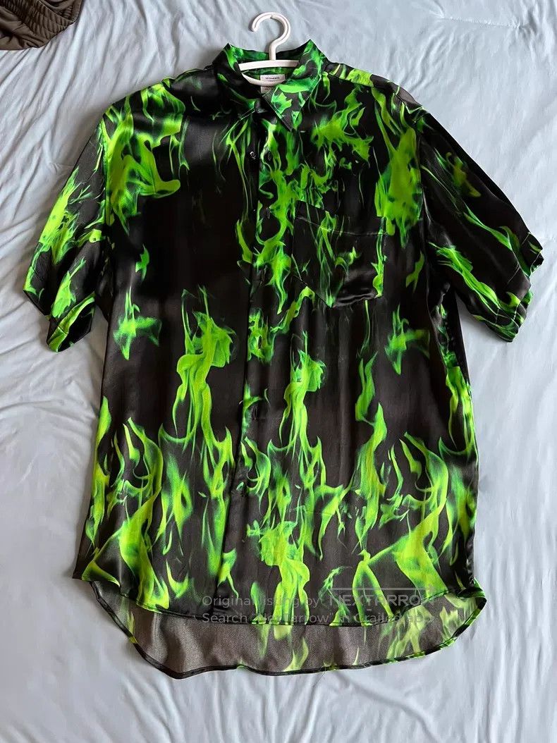 Vetements Vetements Green Smoke Printed Shirt Size US S / EU 44-46 / 1 - 7 Thumbnail