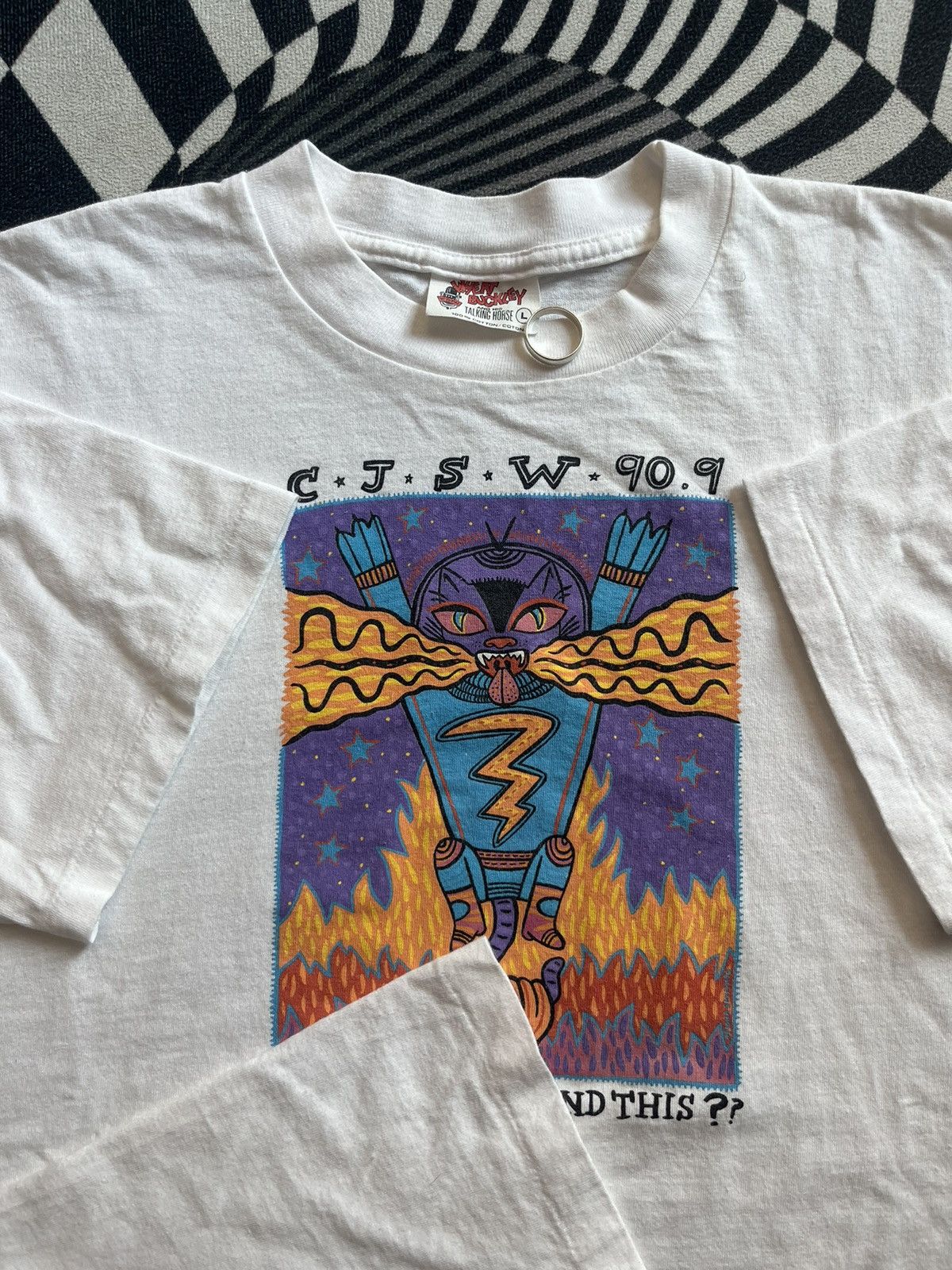 Arts & Science Vintage Albert Einstein CJSW 90.9 Art Cat 90’s Tshirt Size US L / EU 52-54 / 3 - 7 Thumbnail