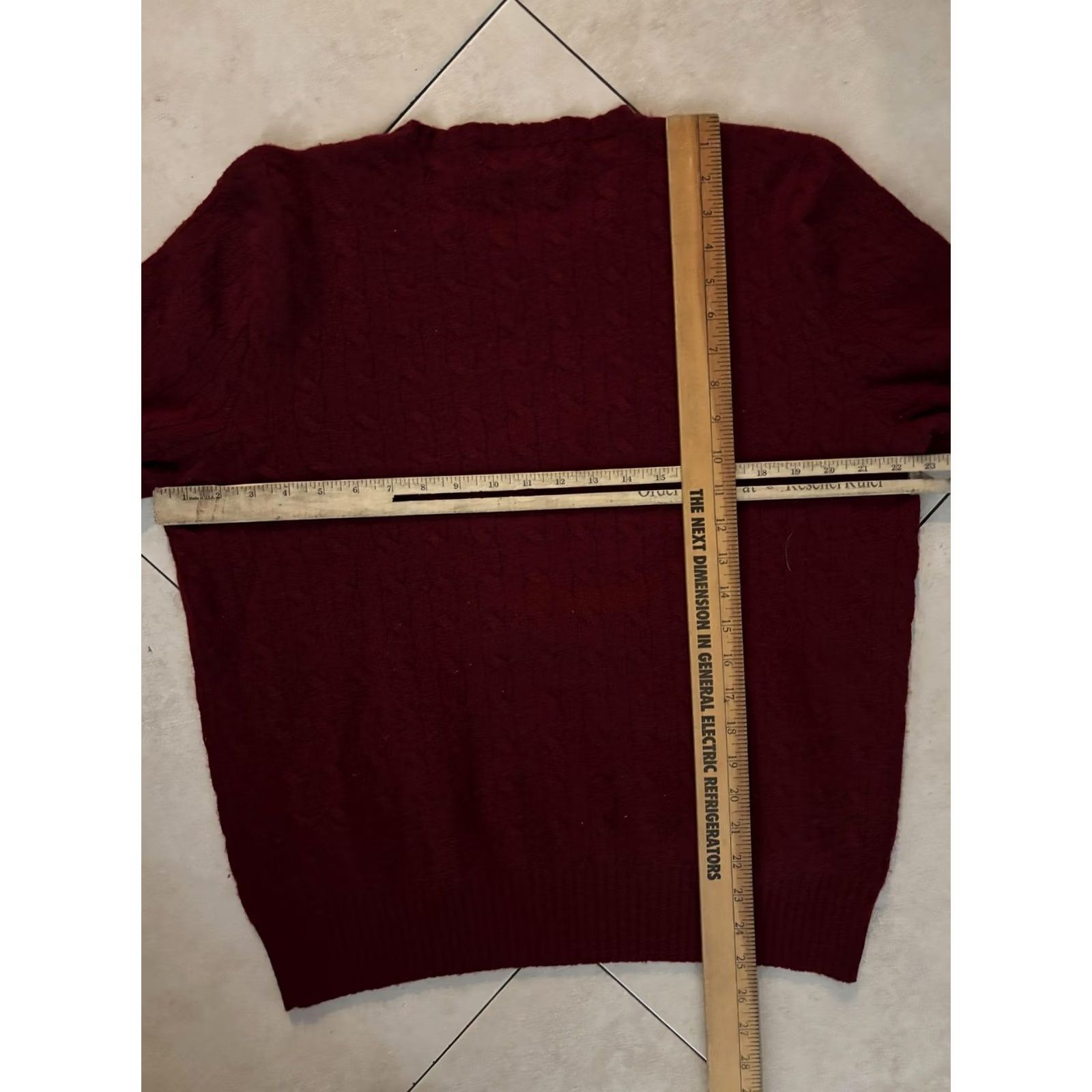 Polo Ralph Lauren Polo Ralph Lauren Sweater Mens 2XL Red Cashmere Cable Knit Crewneck Pullover Size US XXL / EU 58 / 5 - 5 Thumbnail
